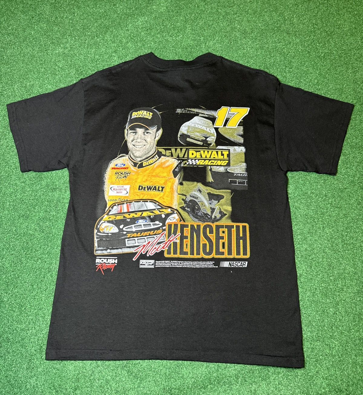 NASCAR × Vintage Vtg 90s Y2K Matt Kenseth Dewalt Roush Racing Nascar T Shirt Size US L / EU 52-54 / 3 - 3 Thumbnail