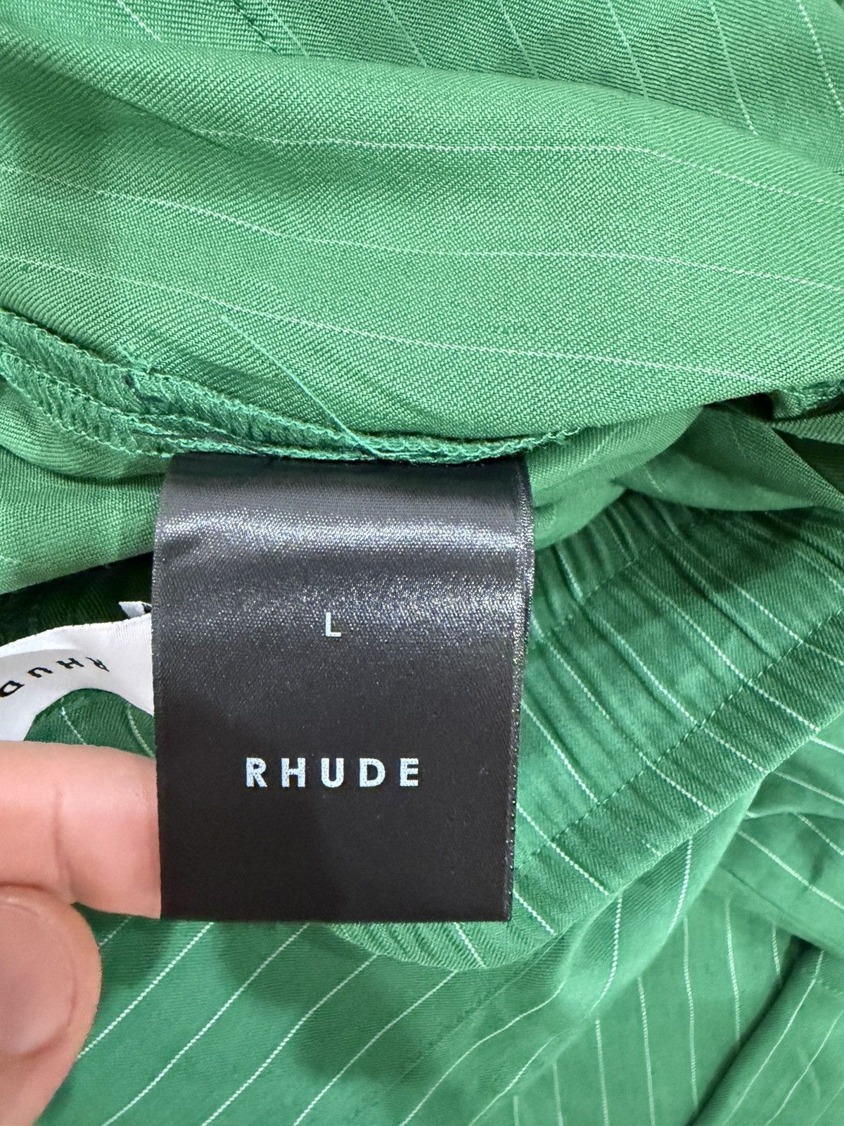 Rhude Rhude Green Pinstripe Trousers size L Size US 34 / EU 50 - 4 Thumbnail