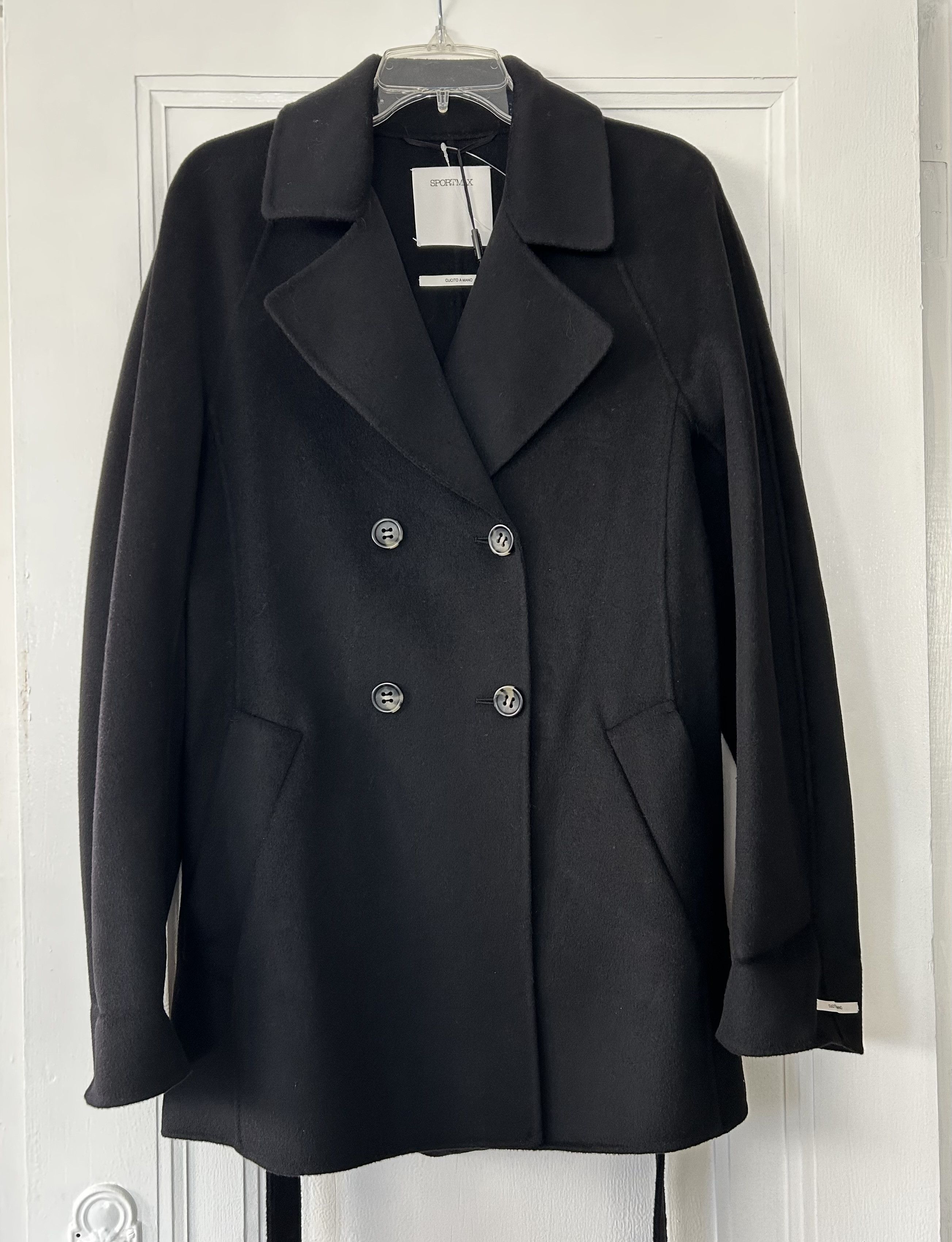 コート SPORTMAX Black Wool Orchis Coat Max Mara Black Wool Orchis Coat – LOZURI®