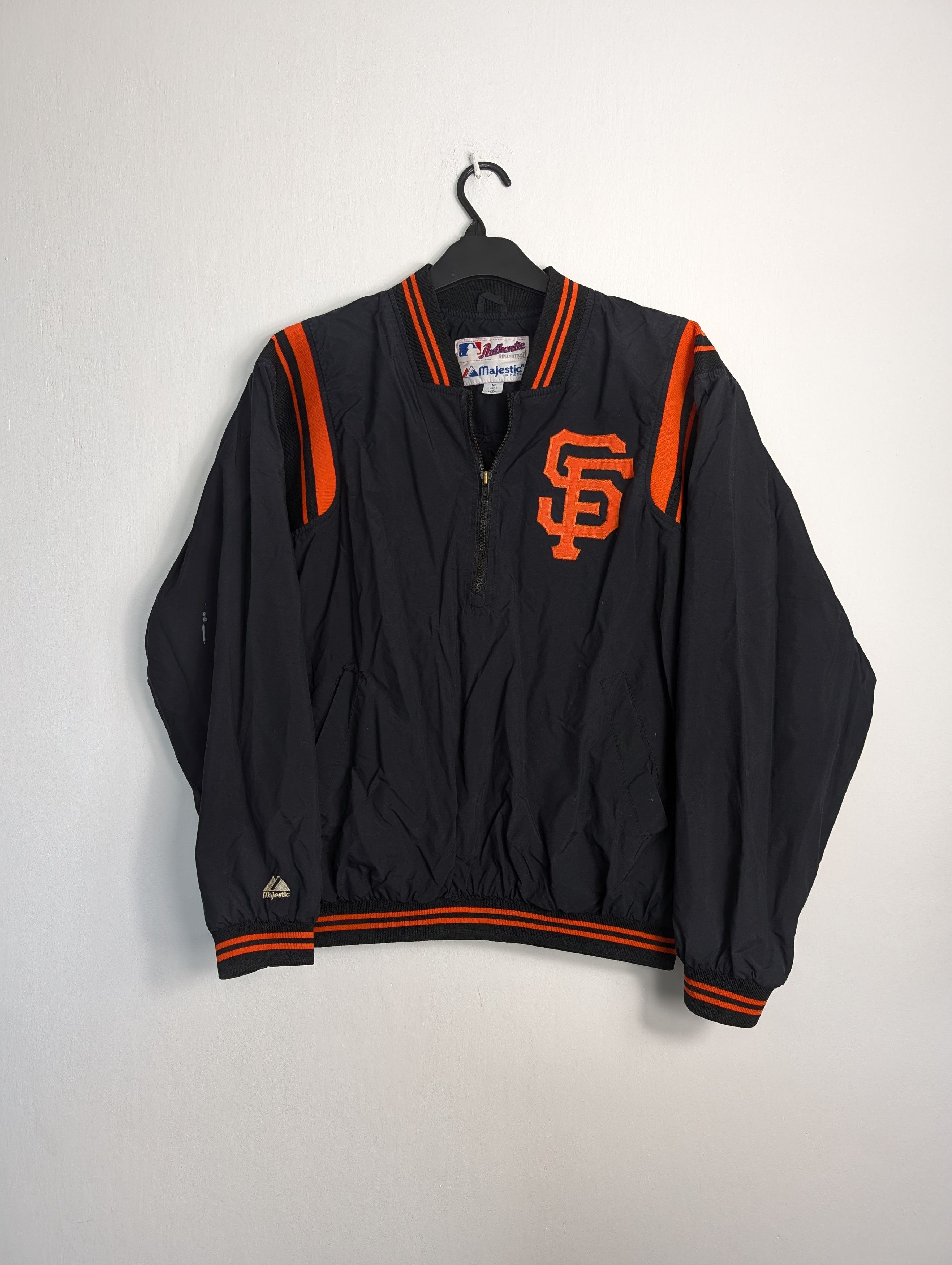 VTG newest SF GIANTS Majestic Satin Dugout jacket szM