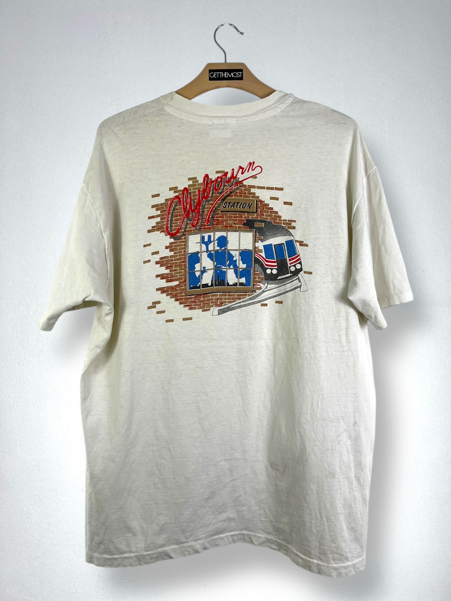 Vintage No.4723 Vintage 90s Graphic Tee Clybourn Train Station Size US XL / EU 56 / 4 - 1 Thumbnail
