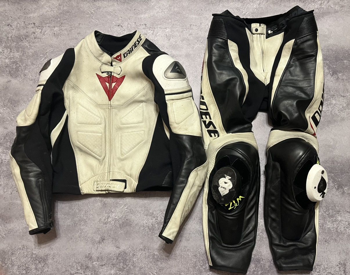 Dainese Dainese Stripe EVO Black/White 2-piece suit Size US M / EU 48-50 / 2 - 2 Thumbnail