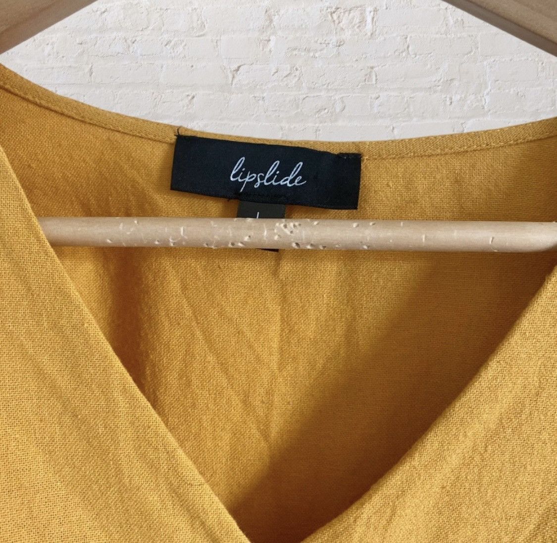 Other LIPSLIDE MUSTARD SHORT SLEEVE BUTTON UP BELTED BLOUSE TOP Size L / US 10 / IT 46 - 4 Thumbnail