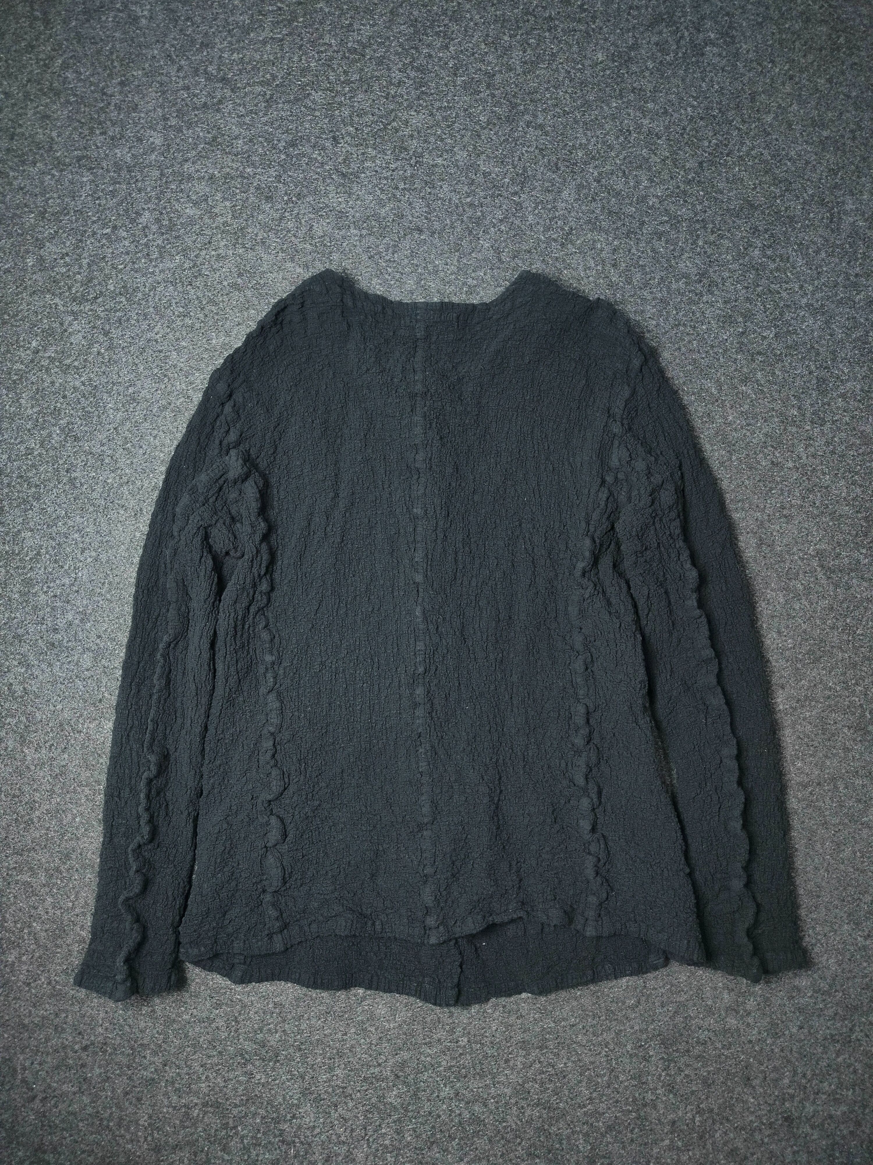 Issey Miyake Issey Miyake Me Cauliflower Pleated Black Cardigan Size ONE SIZE - 2 Thumbnail