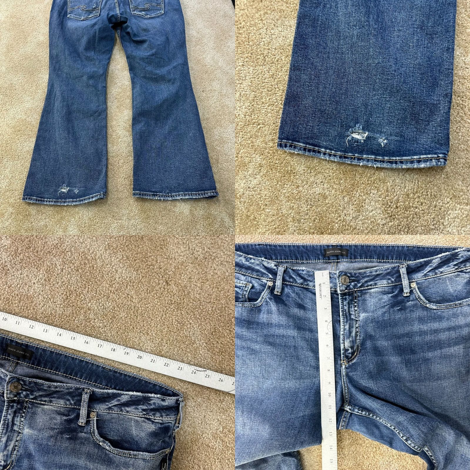 Silver Jeans Co. VINTAGE? No — Silver Jeans Suki Bootcut Jeans Womens 24x33 Blue Denim Stretch 5-Pocket Regular Slim Mid Rise Adult Womens Gold? Size 32" / US 10 / IT 46 - 8 Thumbnail