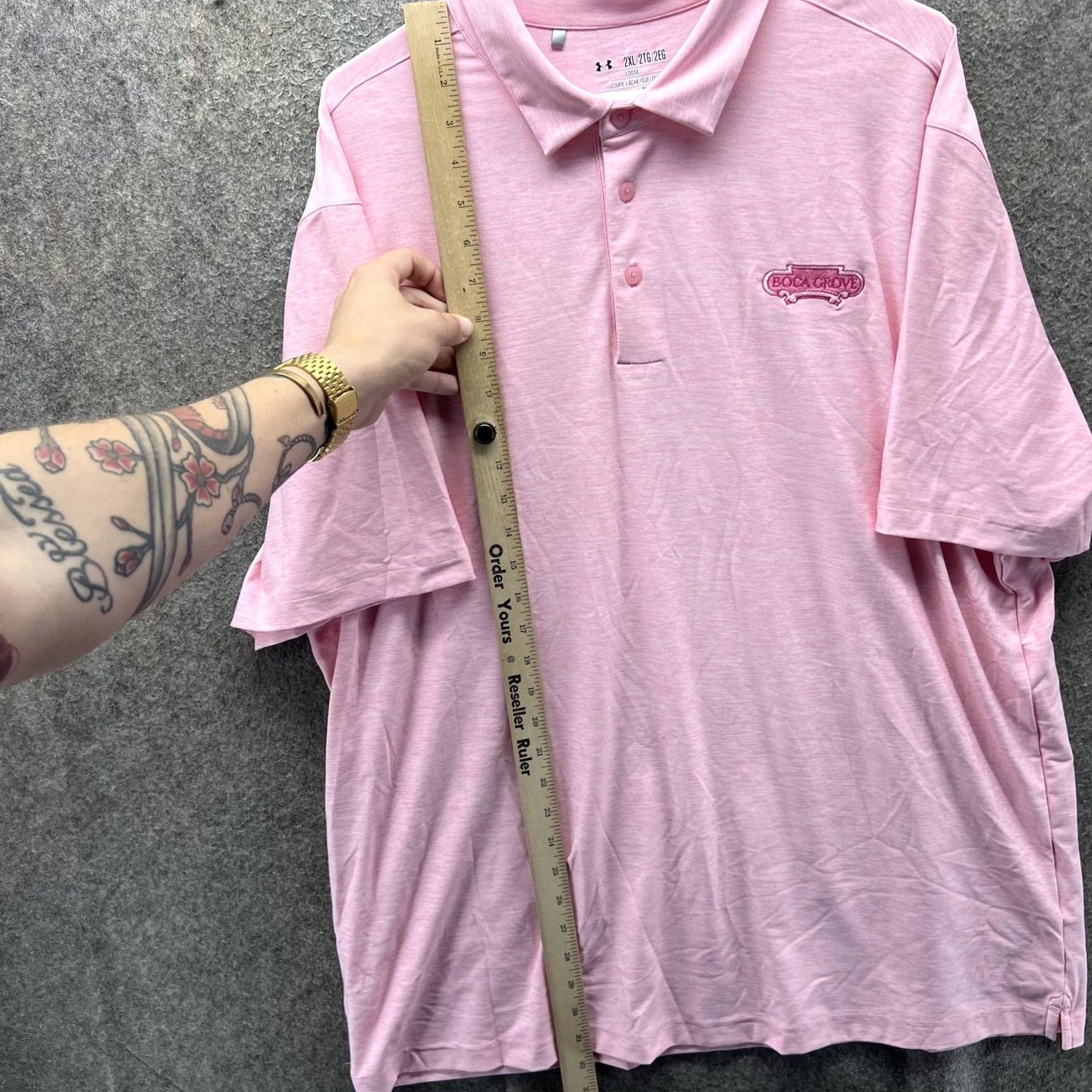 Under Armour Under Armour Polo Shirt Mens 2XL Pink HeatGear Boca Grove Golf Short Sleeve Loose Performance Size US XXL / EU 58 / 5 - 2 Thumbnail