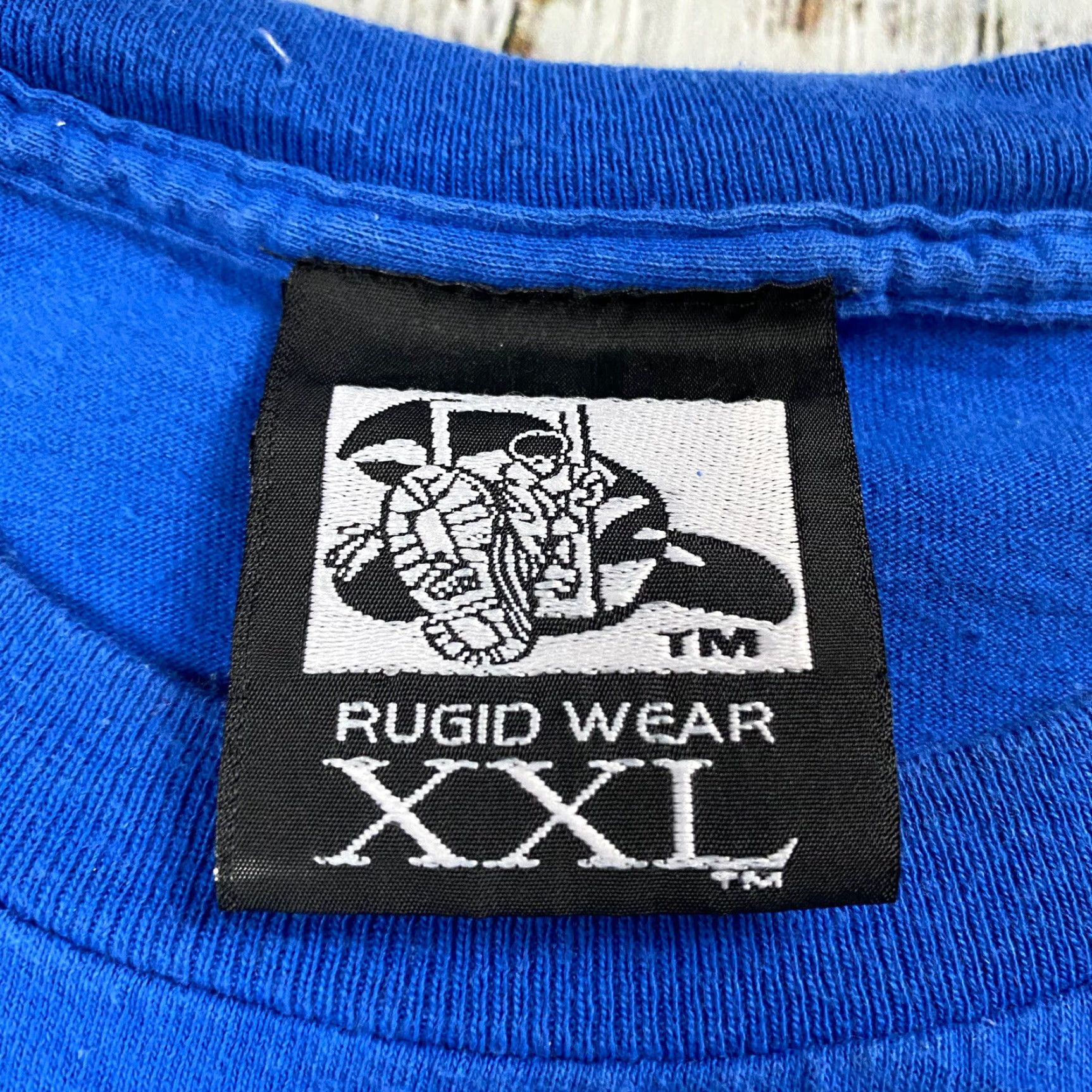 Vintage Vintage Rugid Wear 90s Thug Brother Poem Graphic T-Shirt Men 2XL Blue Hip Hop Streetwear Size US XXL / EU 58 / 5 - 6 Thumbnail