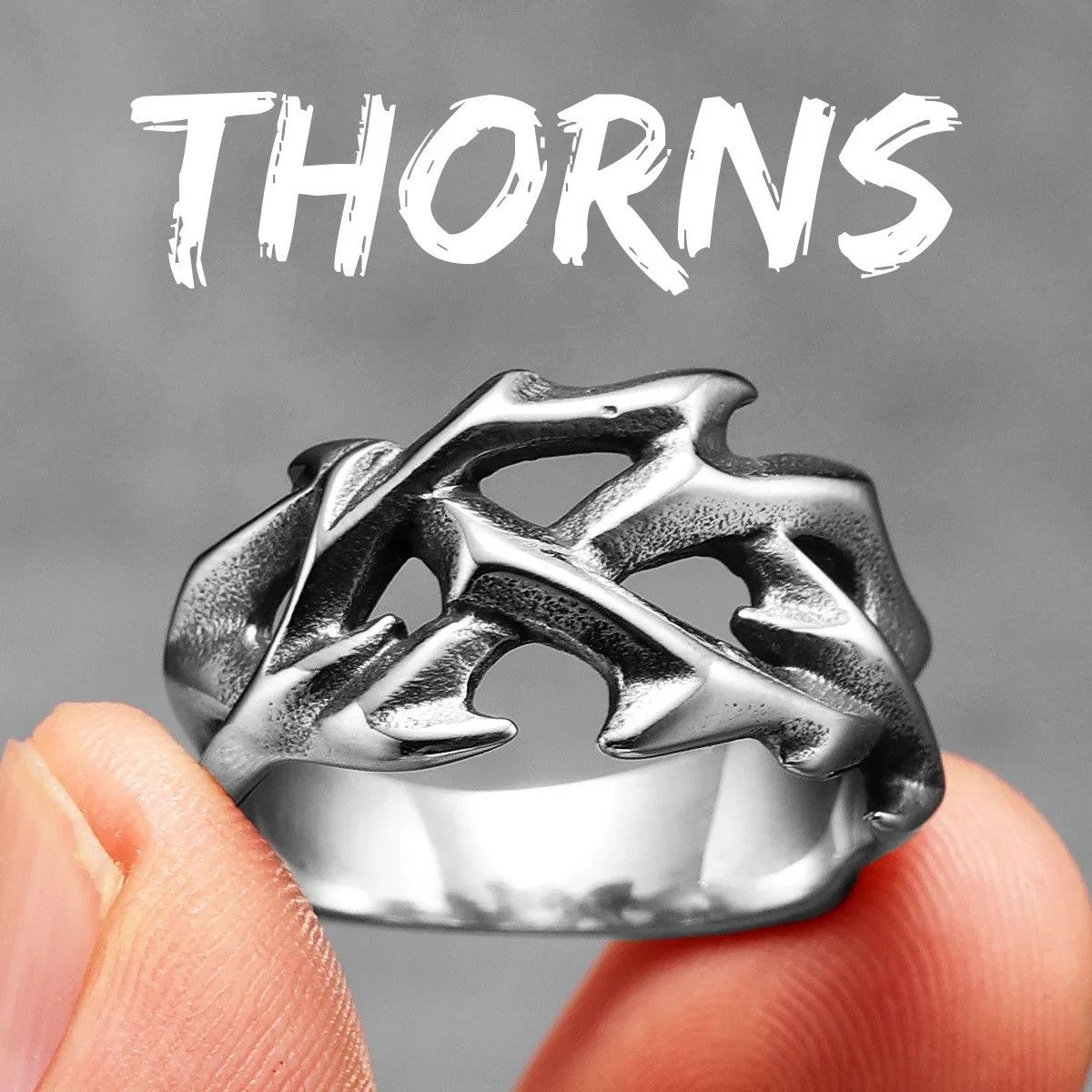 Jewelry Jesus Thorns Crown Ring Streetwear Jewelry Fashion Gift Size ONE SIZE - 6 Thumbnail