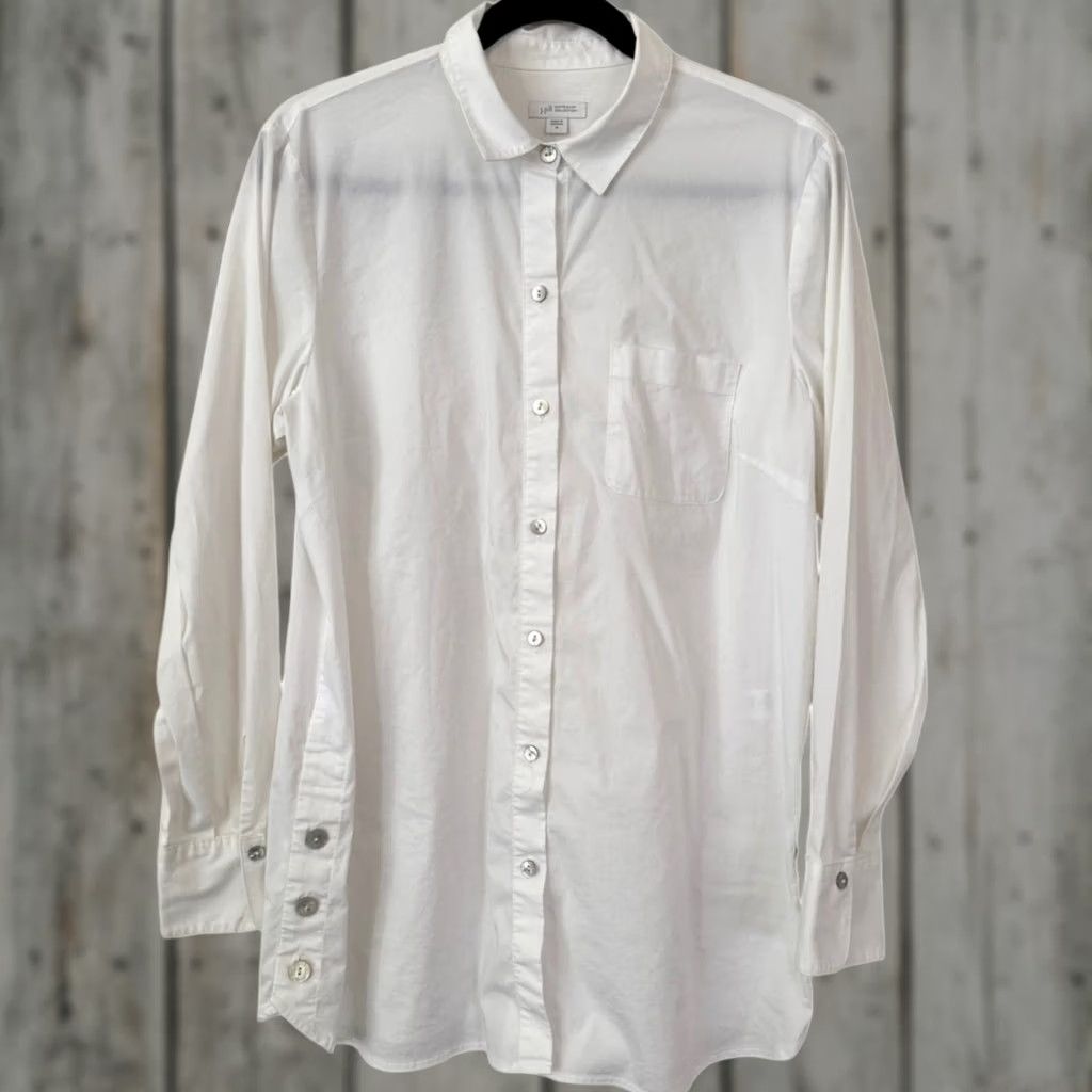 J. Jill J. Jill White Shirt Button-Up Medium Classic Office Preppy Minimal Collection Women Regular Size M Size M / US 6-8 / IT 42-44 - 1 Thumbnail