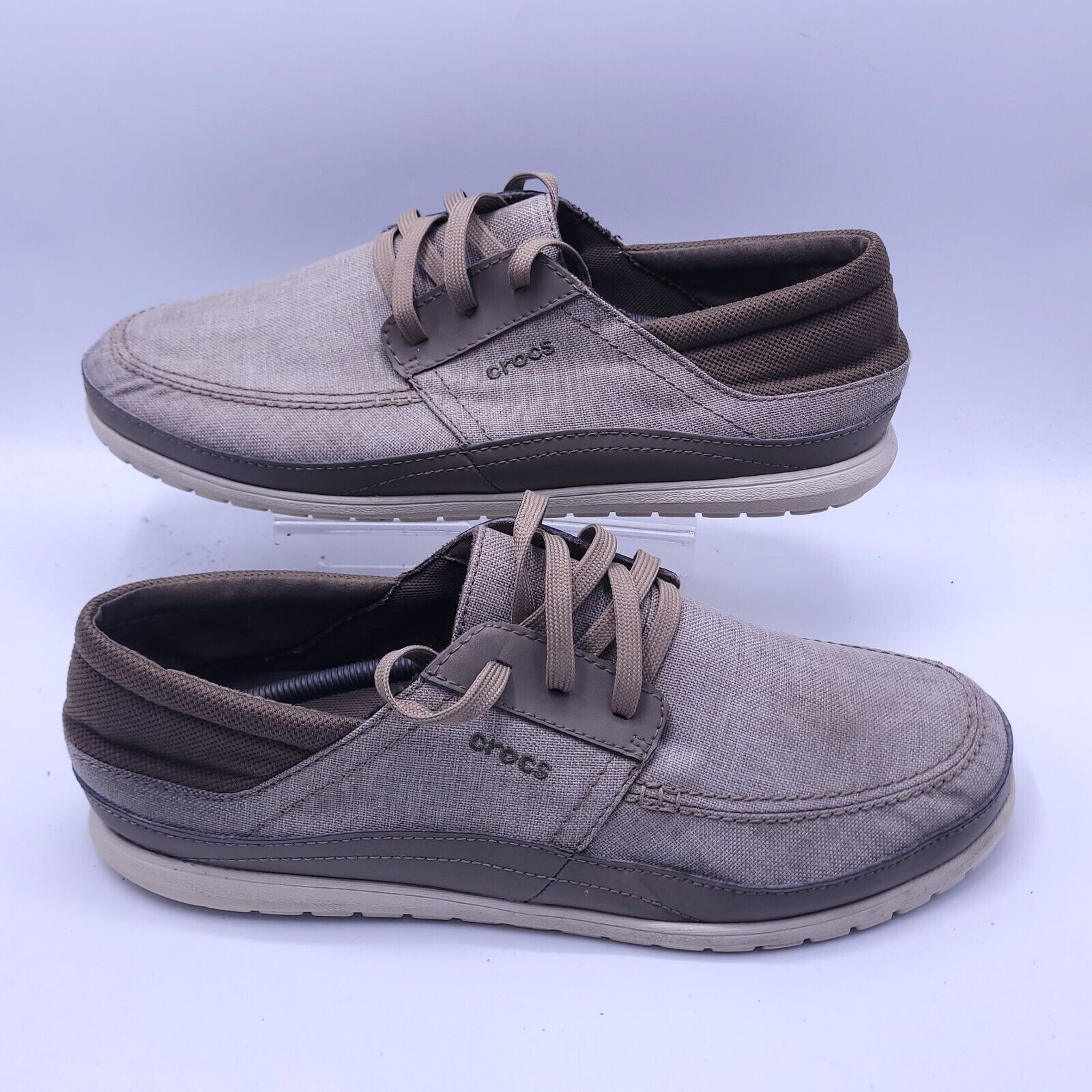 Crocs Crocs Santa Cruz Canvas Shoe Mens Size 13 204837 Beige Size US 13 / EU 46 - 6 Thumbnail