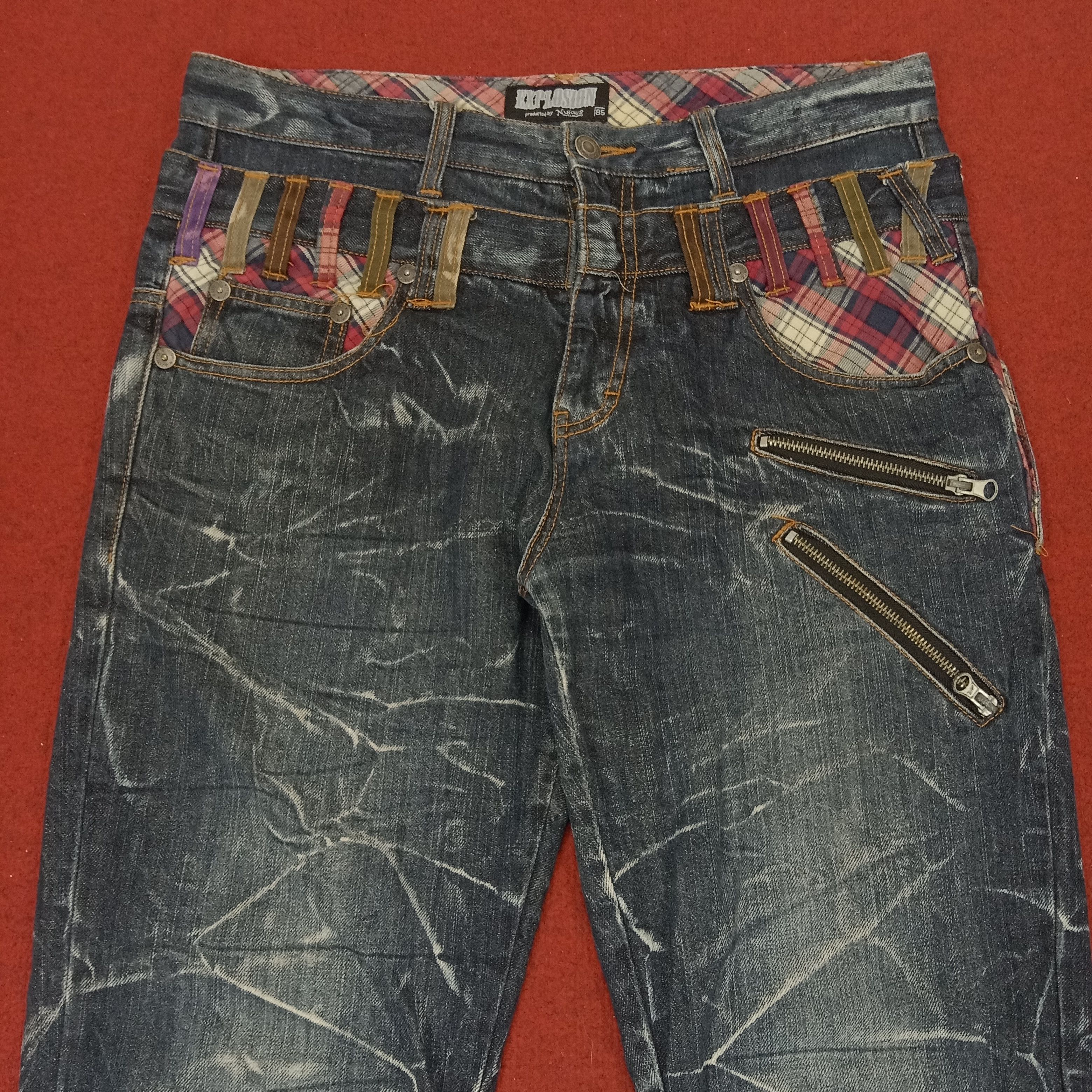 Japanese Brand Explosion Fashion Style Rare Design Jeans Size US 33 - 2 Thumbnail