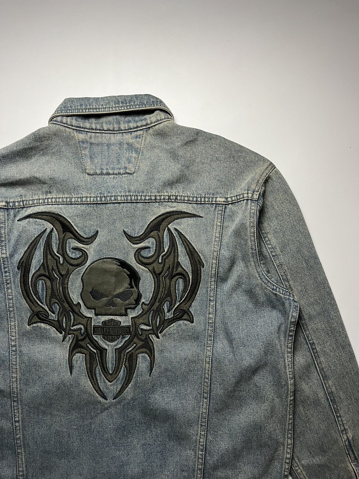 Harley Davidson Harley Davidson Gothic Skull Embroidered Denim Jacket Size US L / EU 52-54 / 3 - 4 Thumbnail