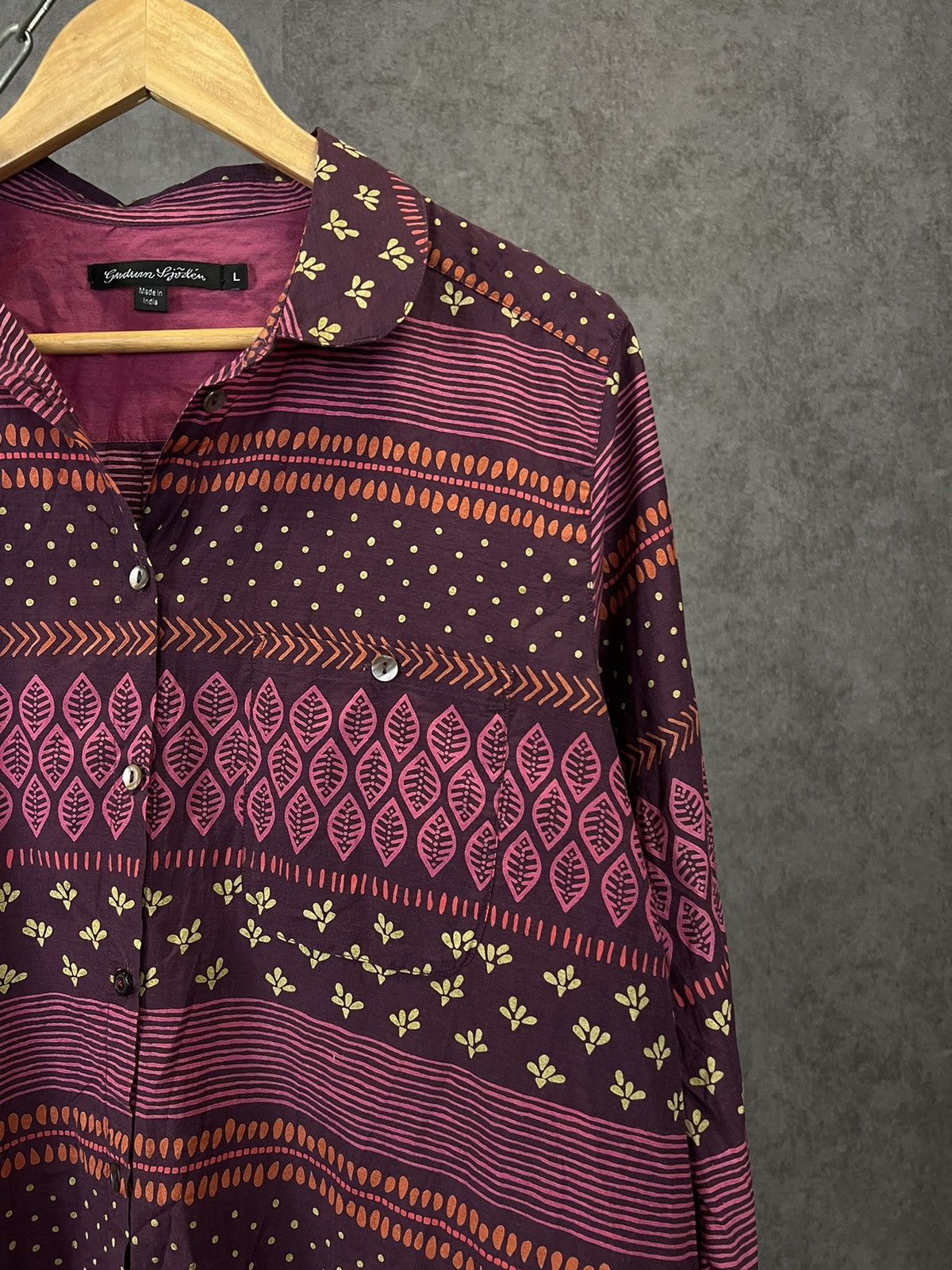 Designer Gudrun Sjoden designer crazy silk shirt Size L / US 10 / IT 46 - 2 Thumbnail
