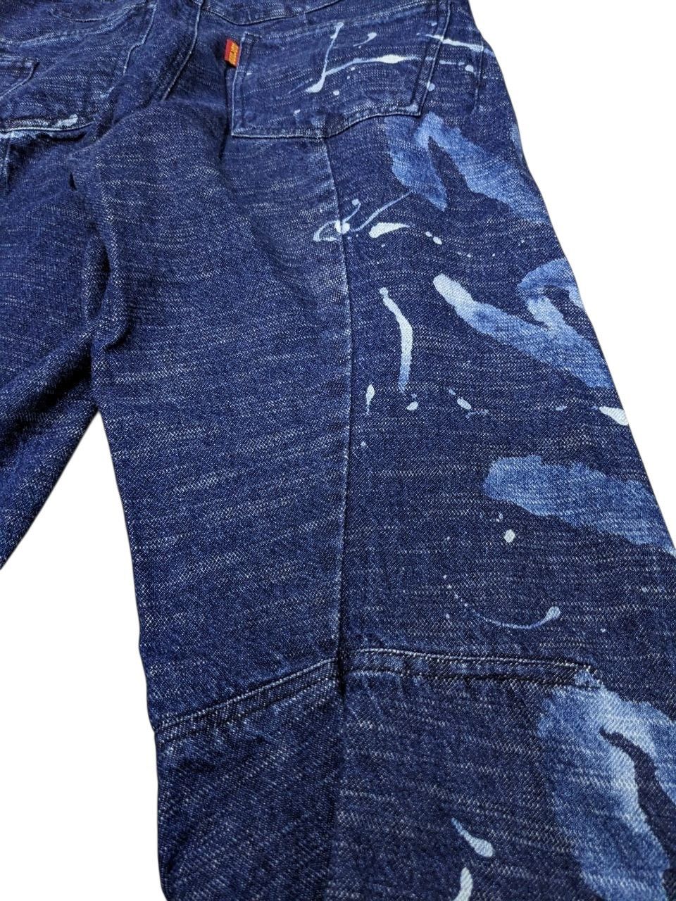 291295=Homme Rare Blue Indigo Engineered Painted Bamboo Cotton Denim Size US 30 / EU 46 - 9 Thumbnail