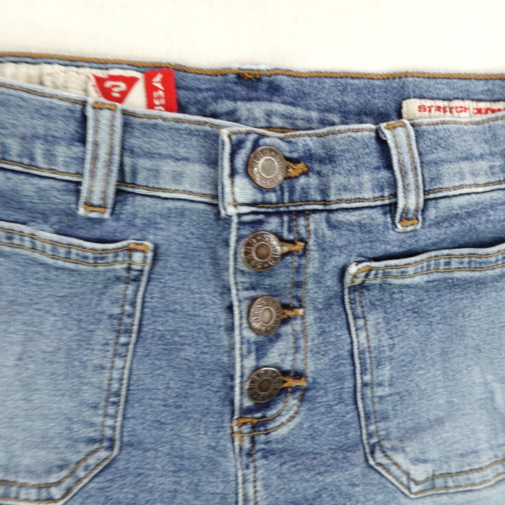 Guess VINTAGE Guess Denim Shorts Womens 30 Blue Cotton Spandex Casual Retro 90s Ladies Size 29" - 2 Thumbnail