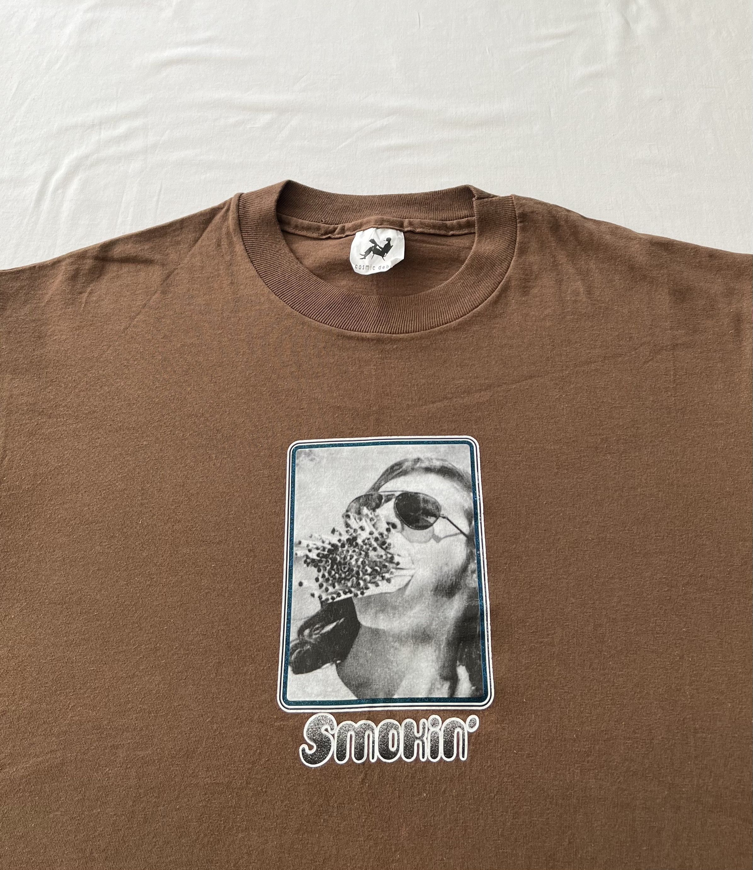 Vintage Vintage 90s Smokin Smoke Humor Comic Brown Tee Size US L / EU 52-54 / 3 - 4 Thumbnail