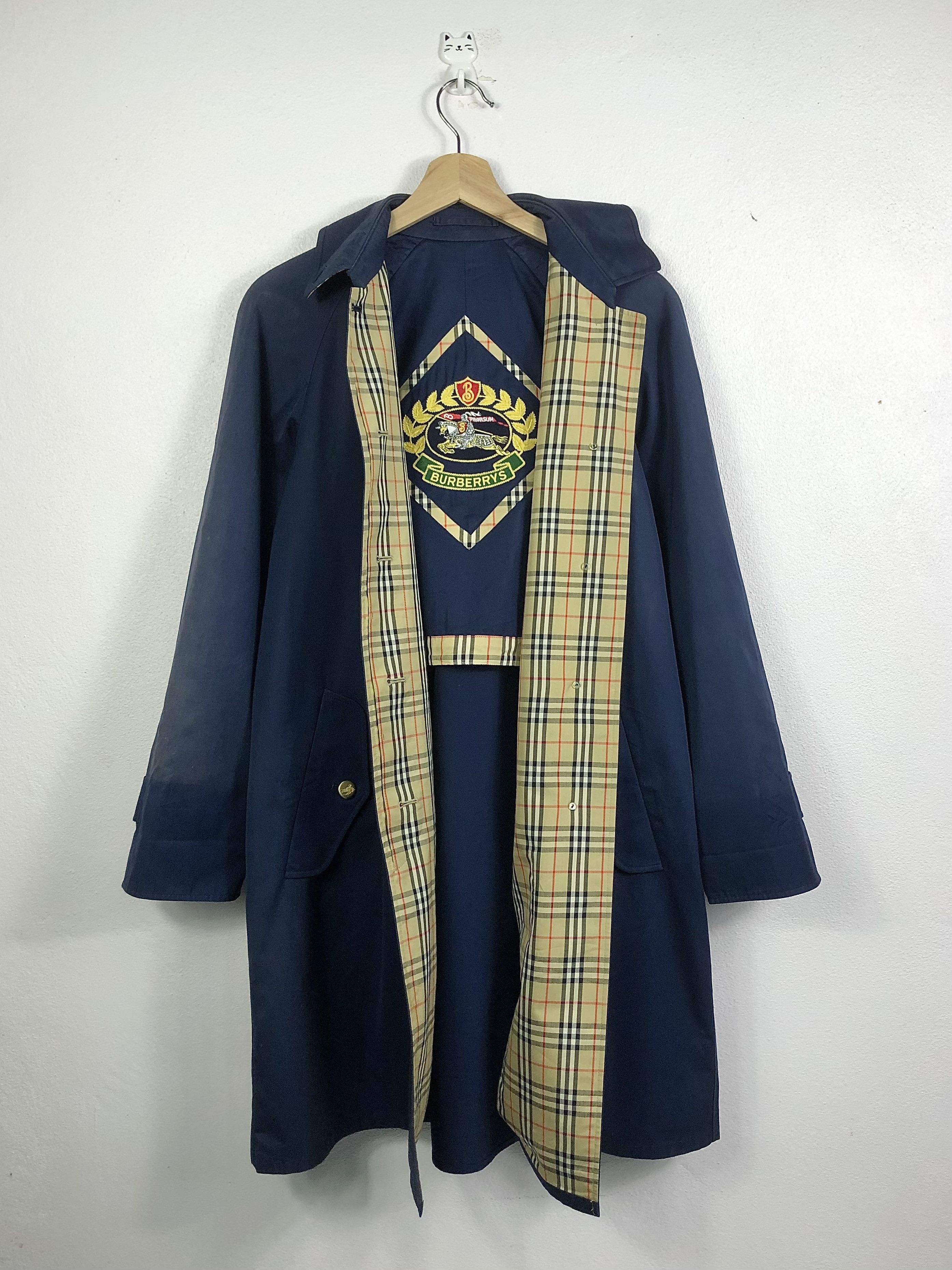 Burberry Prorsum Vintage Burberrys Nova Check Big Logo Trench Coat Jacket Size US M / EU 48-50 / 2 - 1 Thumbnail