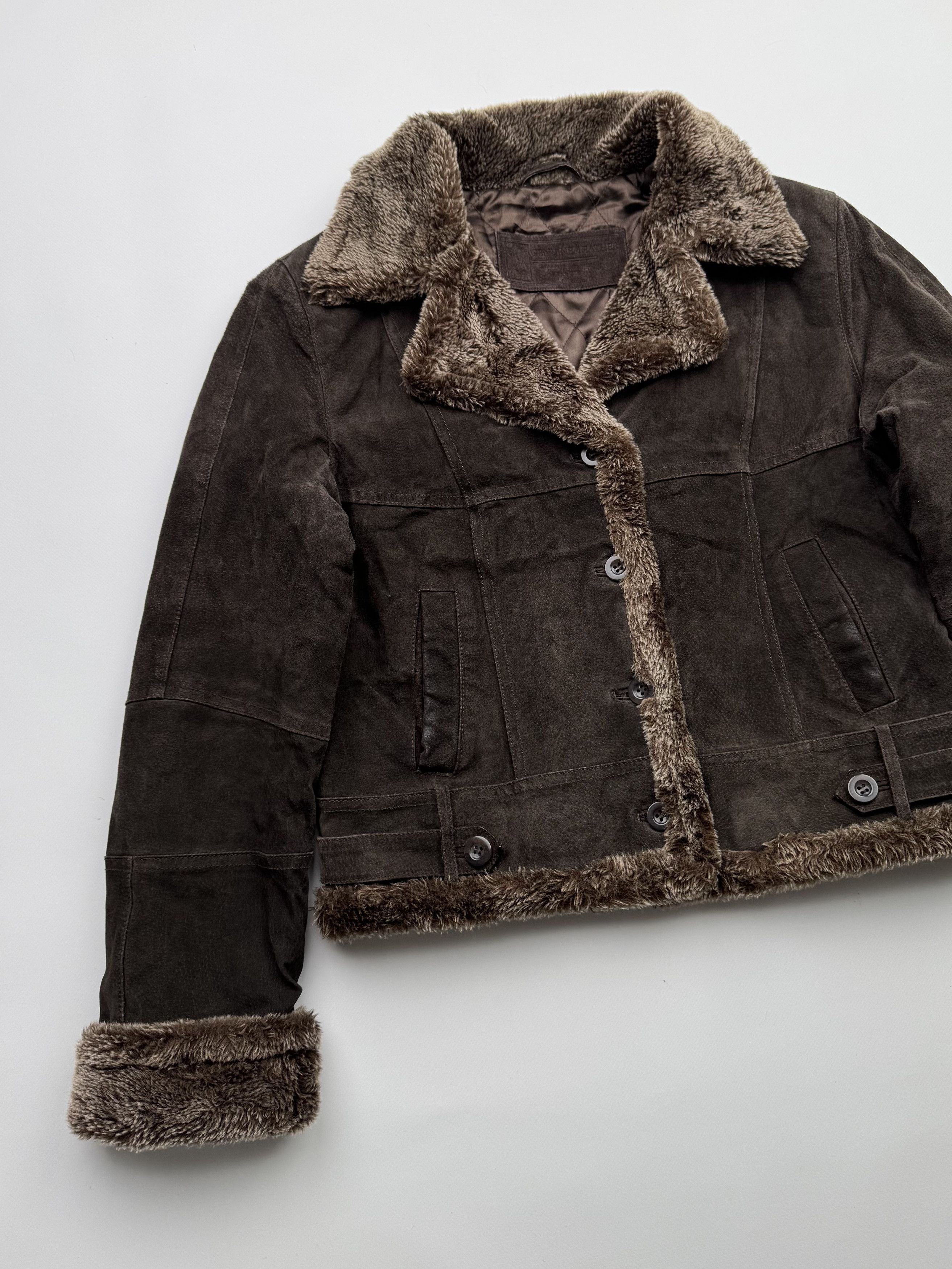 Vintage Vintage Suede Cropped Jacket With Faux SheepskinB310(V320)E2 Size M / US 6-8 / IT 42-44 - 2 Thumbnail