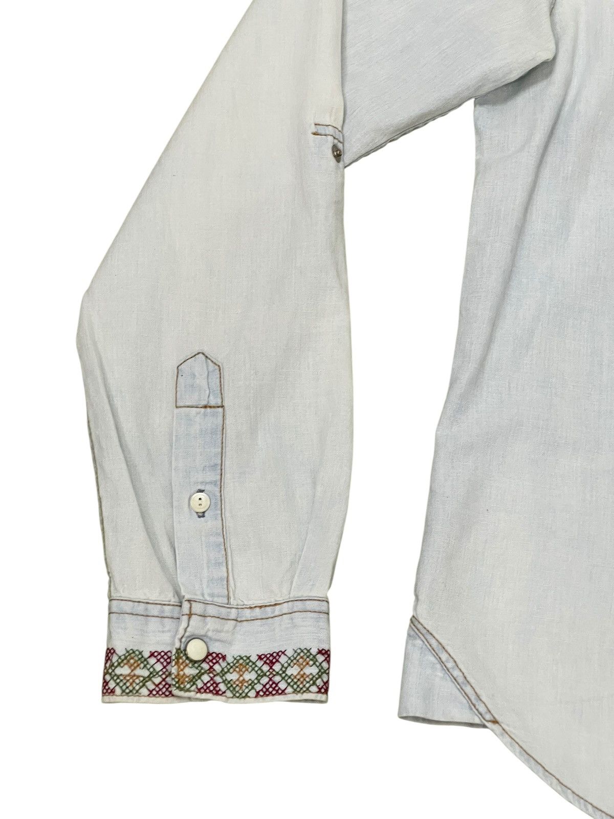 Comme des Garcons Homme Native Western Shirt Iroquois Japan Faded Blue Chambray 6🟩8 Size US M / EU 48-50 / 2 - 3 Thumbnail