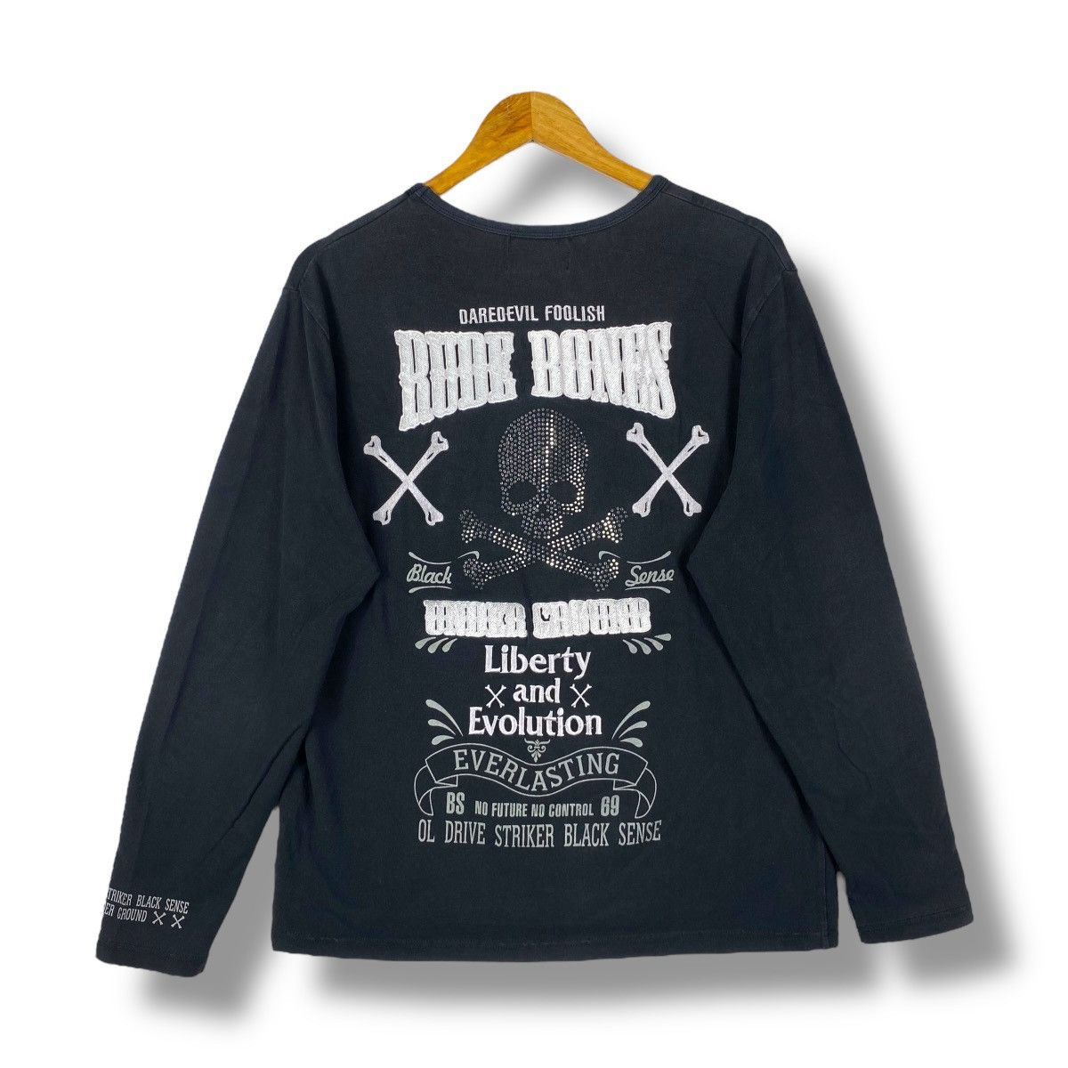 Band Tees × Vintage DAREDEVIL RUDE BONES Liberty And Evolution Swarovski Skull Size US XL / EU 56 / 4 - 1 Thumbnail