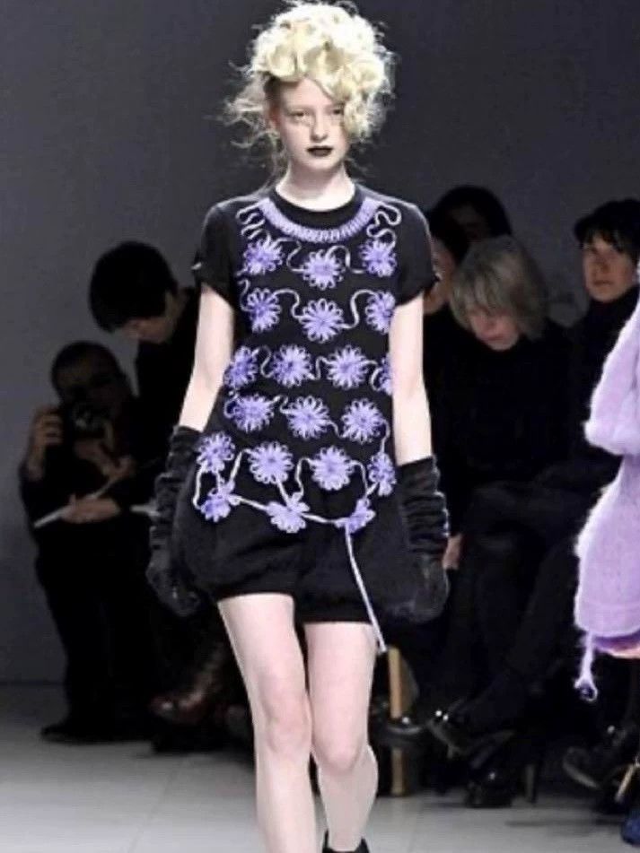 Comme Des Garcons Yarn Flower Short Sleeve T-shirt