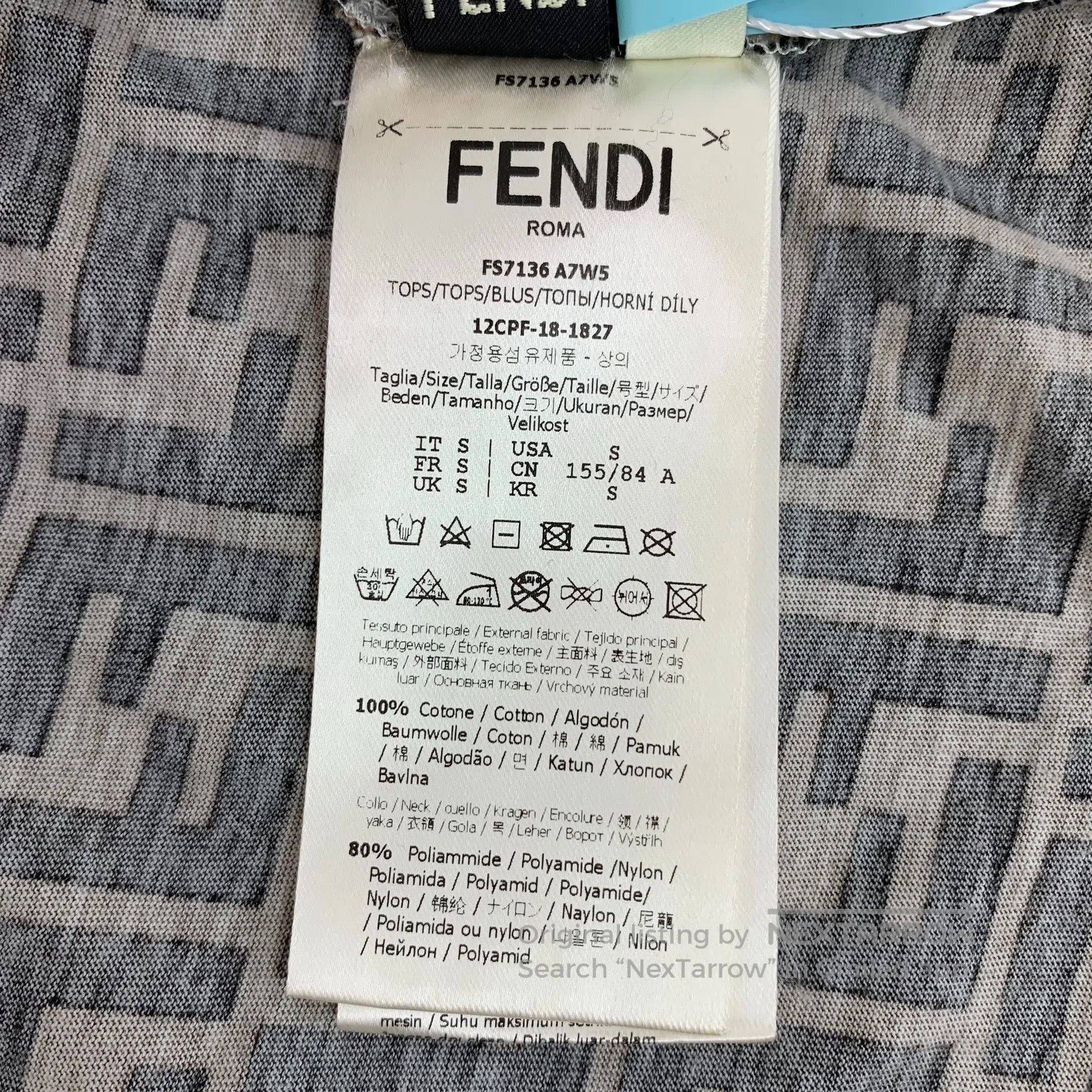 Fendi FENDI Dark Brown Double F Printed Cotton Crew Neck Short-S Size US S / EU 44-46 / 1 - 8 Thumbnail