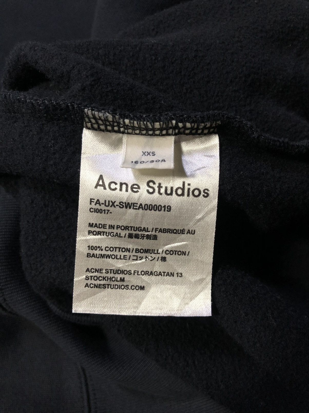 Acne Studios Acne Studios Black Folsom Face Sweatshirt Size US XS / EU 42 / 0 - 7 Thumbnail