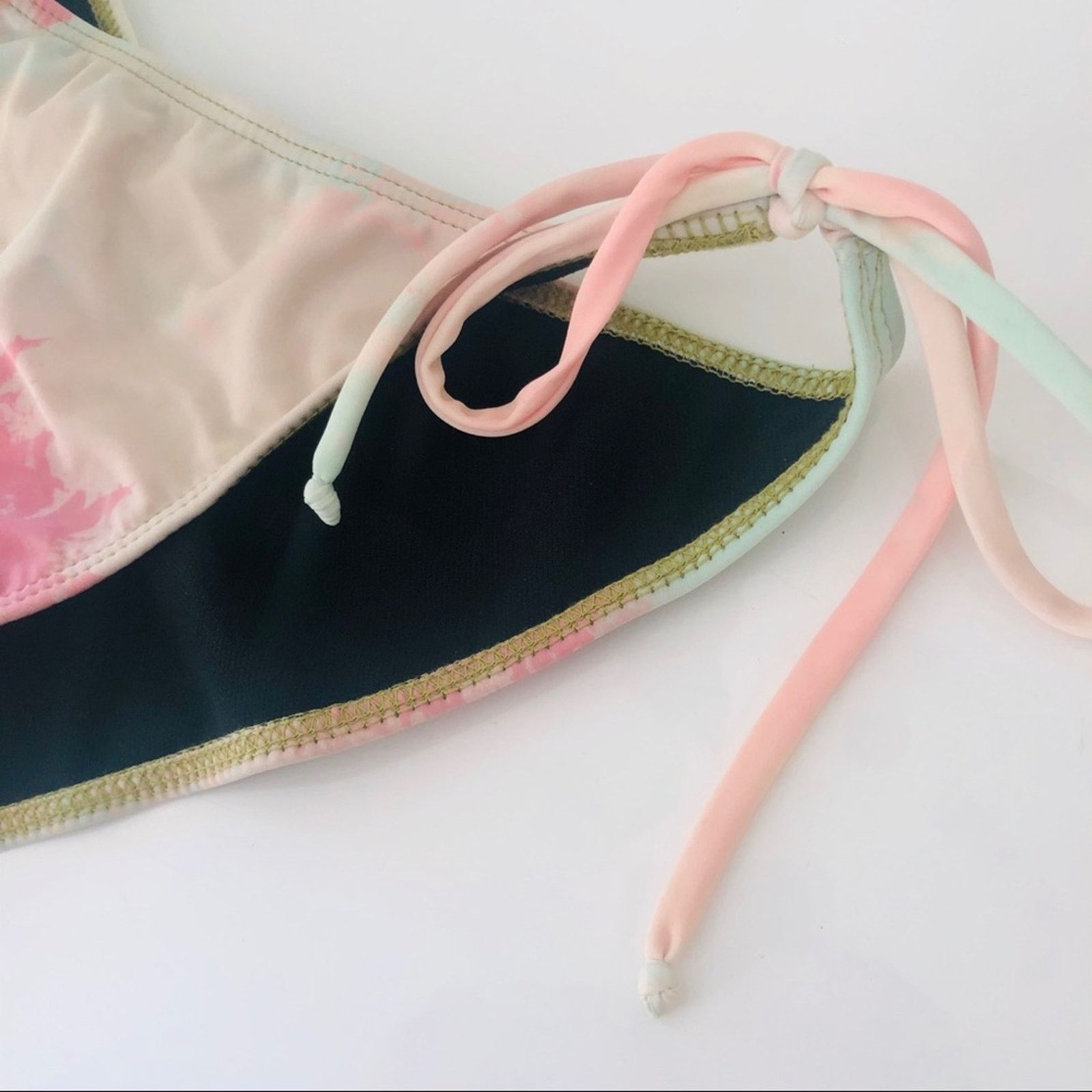 Anthropologie NEW TAVIK REVOLVE Black Tie Dye Scrunch Tie Bikini Bottom Size ONE SIZE - 4 Thumbnail