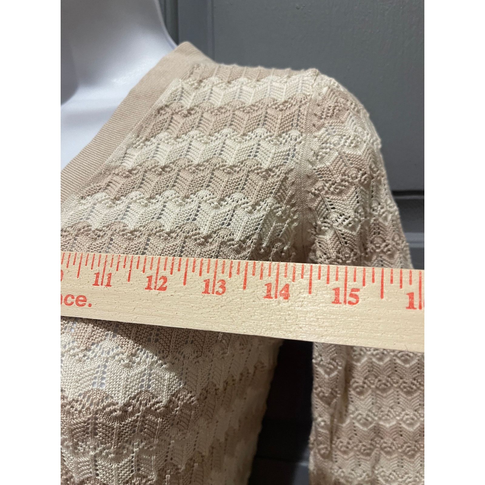 Brooks Brothers Brooks Brothers XS Textured Knit Cardigan Beige Cotton Size XS / US 0-2 / IT 36-38 - 5 Thumbnail