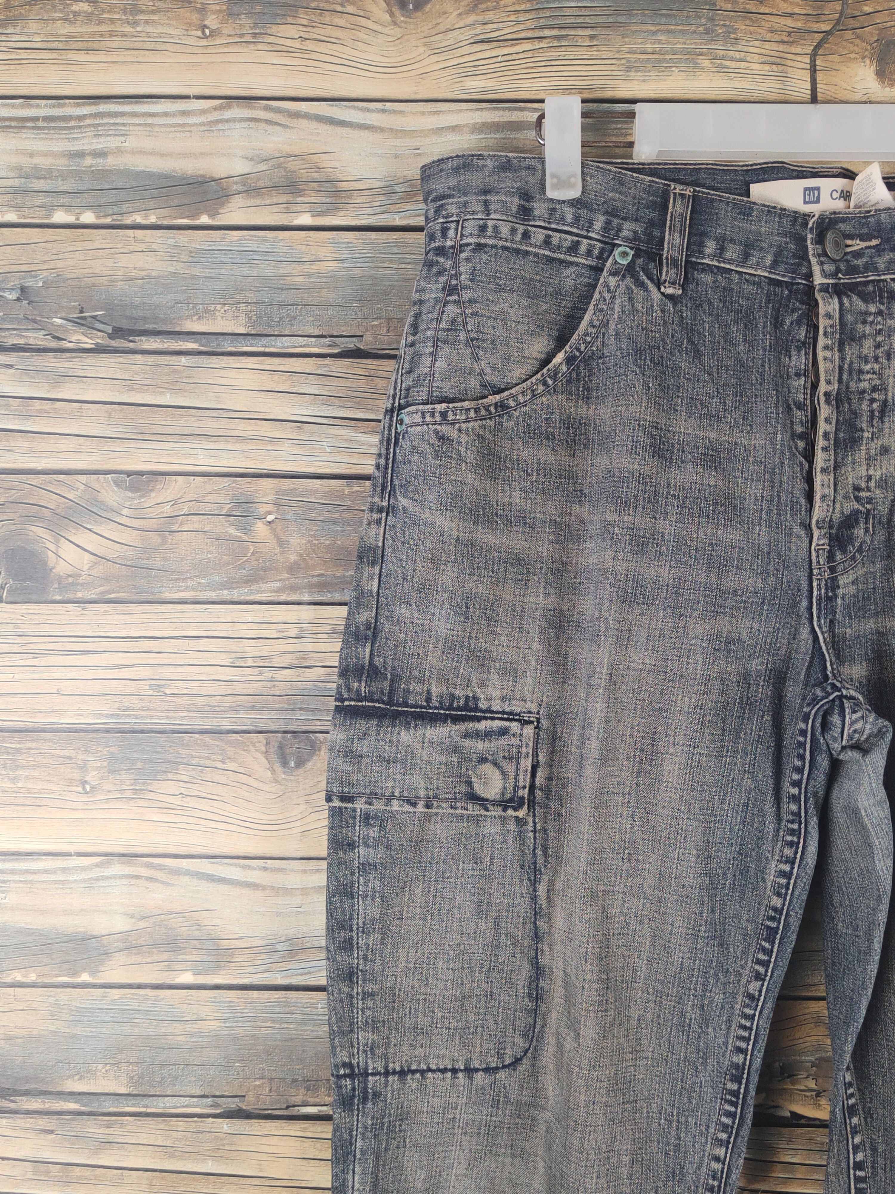 Gap DL Gap Dark Blue Distressed Ripped Jeans #1512 Size US 34 / EU 50 - 3 Thumbnail