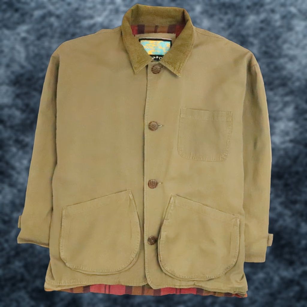 VINTAGE Stratojac Jacket Main Coat Barn Chore Work Coat Size Large Brown Mens Regular Measurements Pit to Pit 26