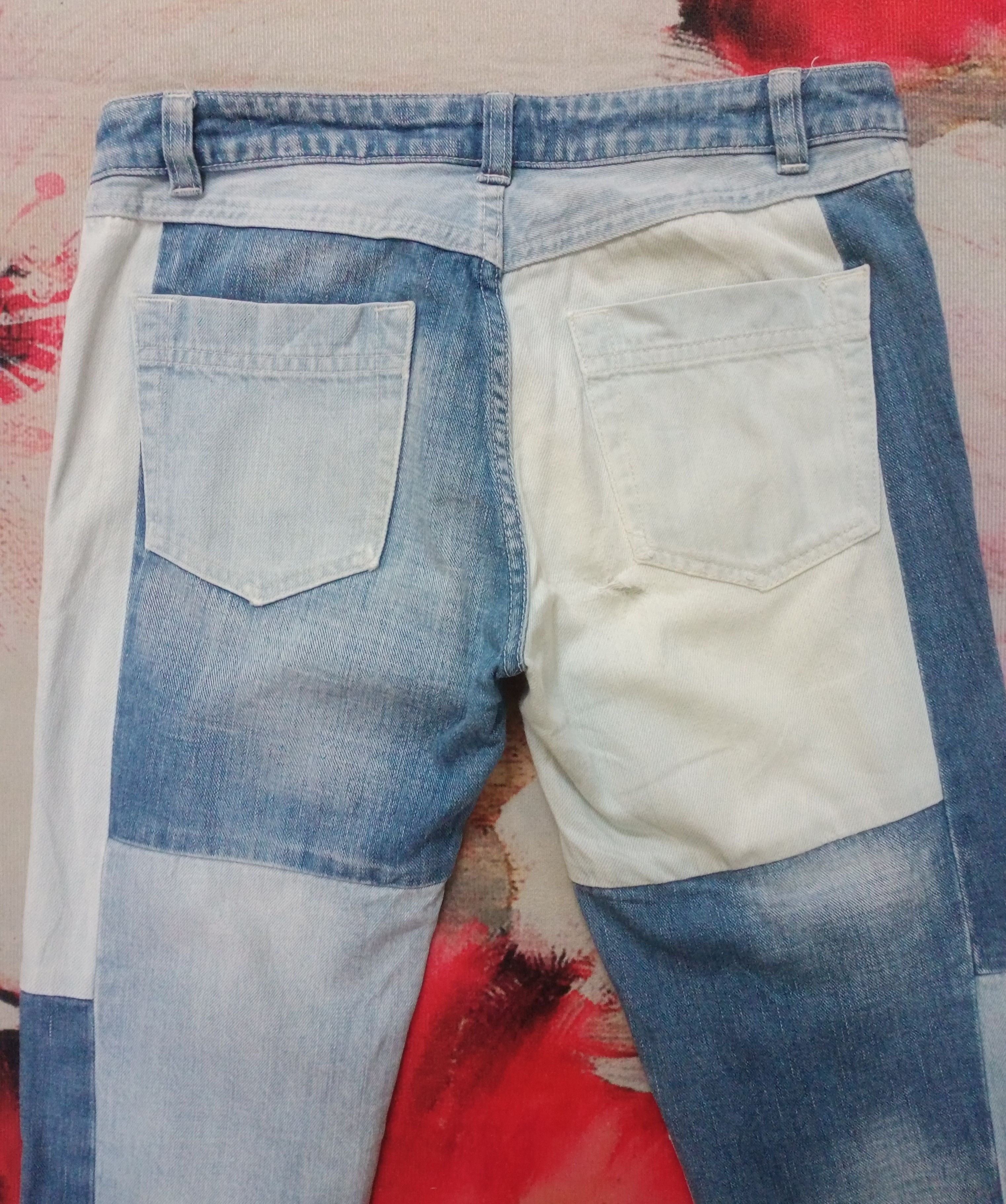If Six Was Nine Rare Grace Continental Patchwork Denim Pants Like Kapital Size US 32 / EU 48 - 3 Thumbnail