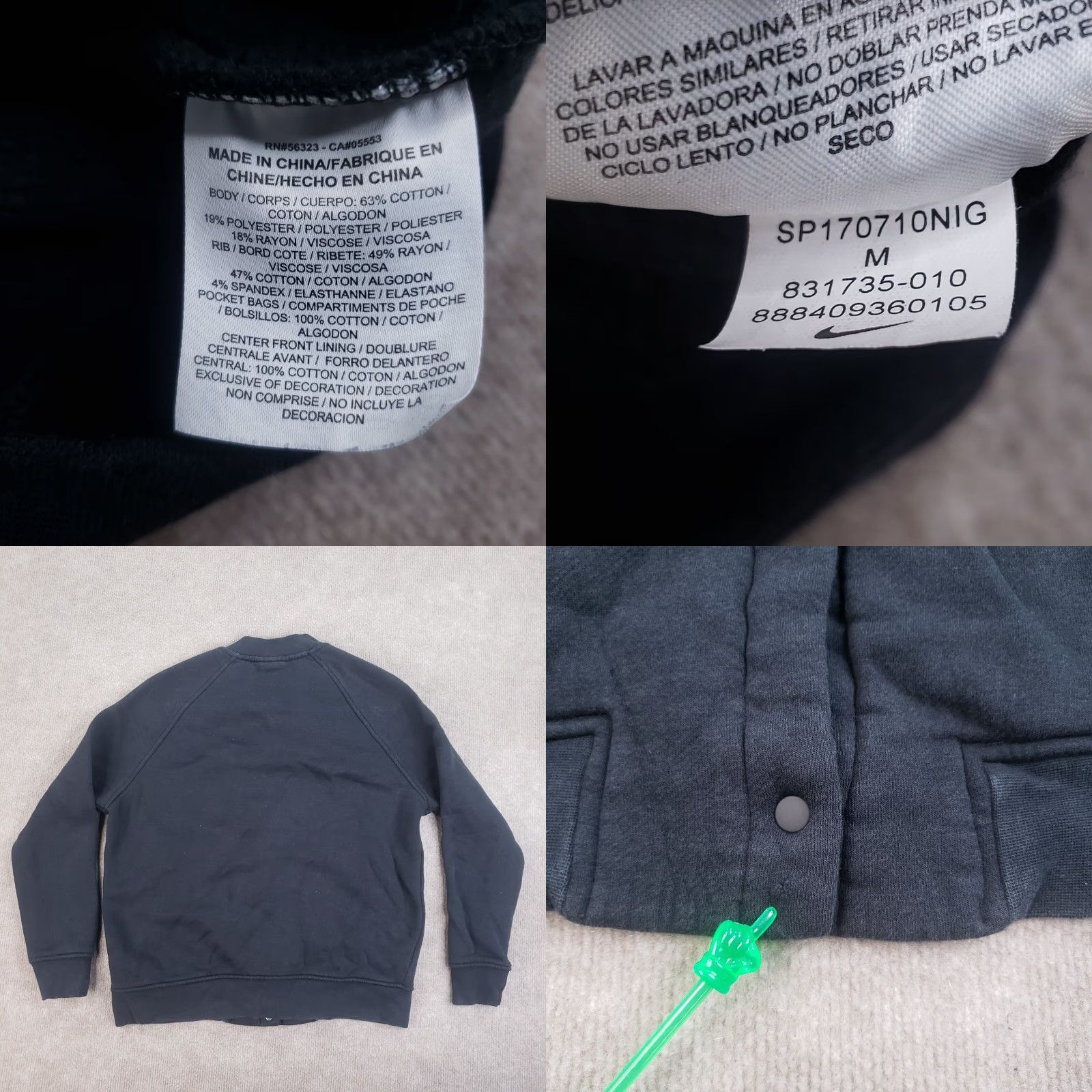Nike Nike Jacket Womens Medium Black Snap Front Pockets Casual Stretch Size M / US 6-8 / IT 42-44 - 8 Thumbnail