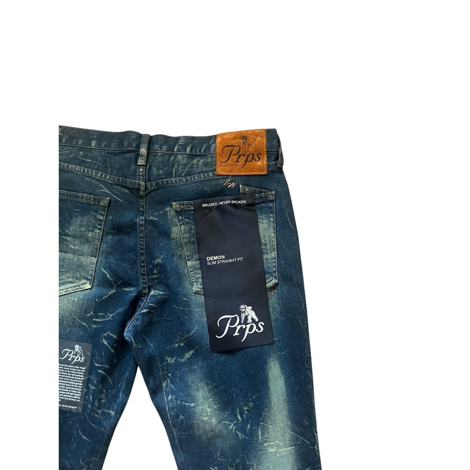 Prps PRPS Demon Miki Slim Straight Mens Jeans Blue Size 34/34 Size US 34 / EU 50 - 5 Thumbnail