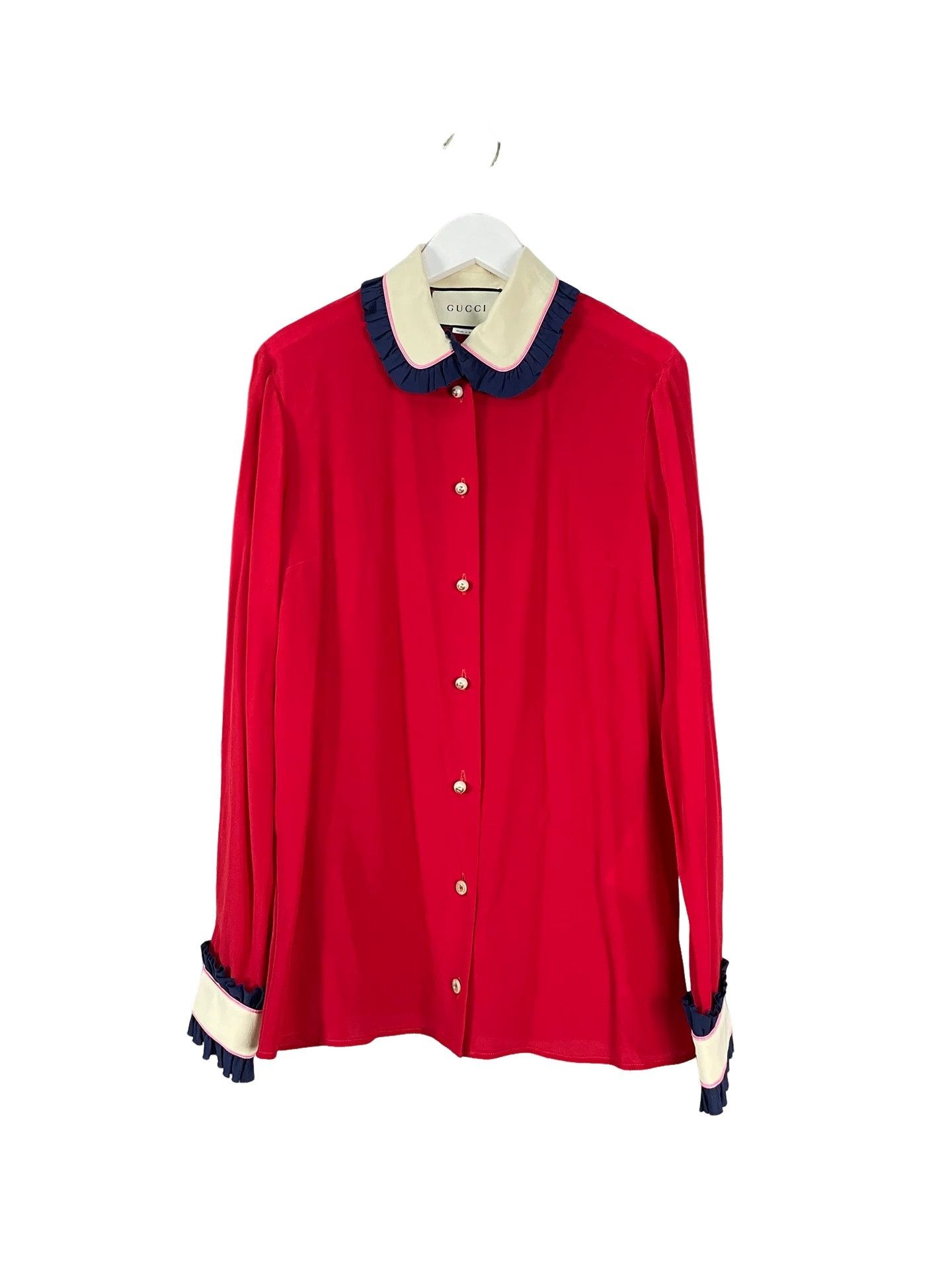Gucci Gucci Ruffled Button Up Shirt Size 36 Size XS / US 0-2 / IT 36-38 - 1 Thumbnail