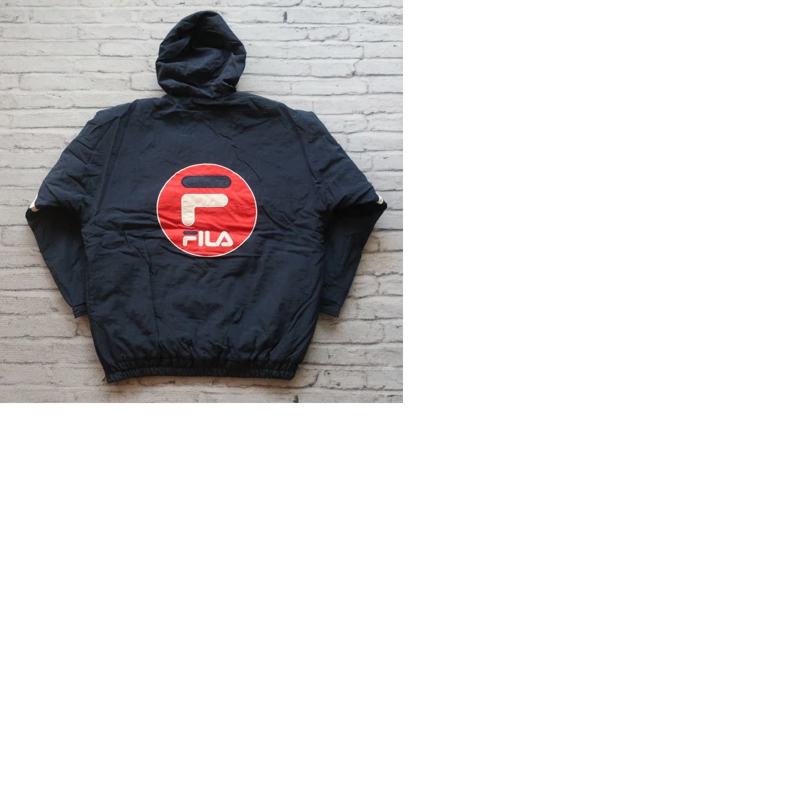 Fila Vintage Fila Big Logo Pullover Jacket Navy XL Men Size US XL / EU 56 / 4 - 9 Thumbnail