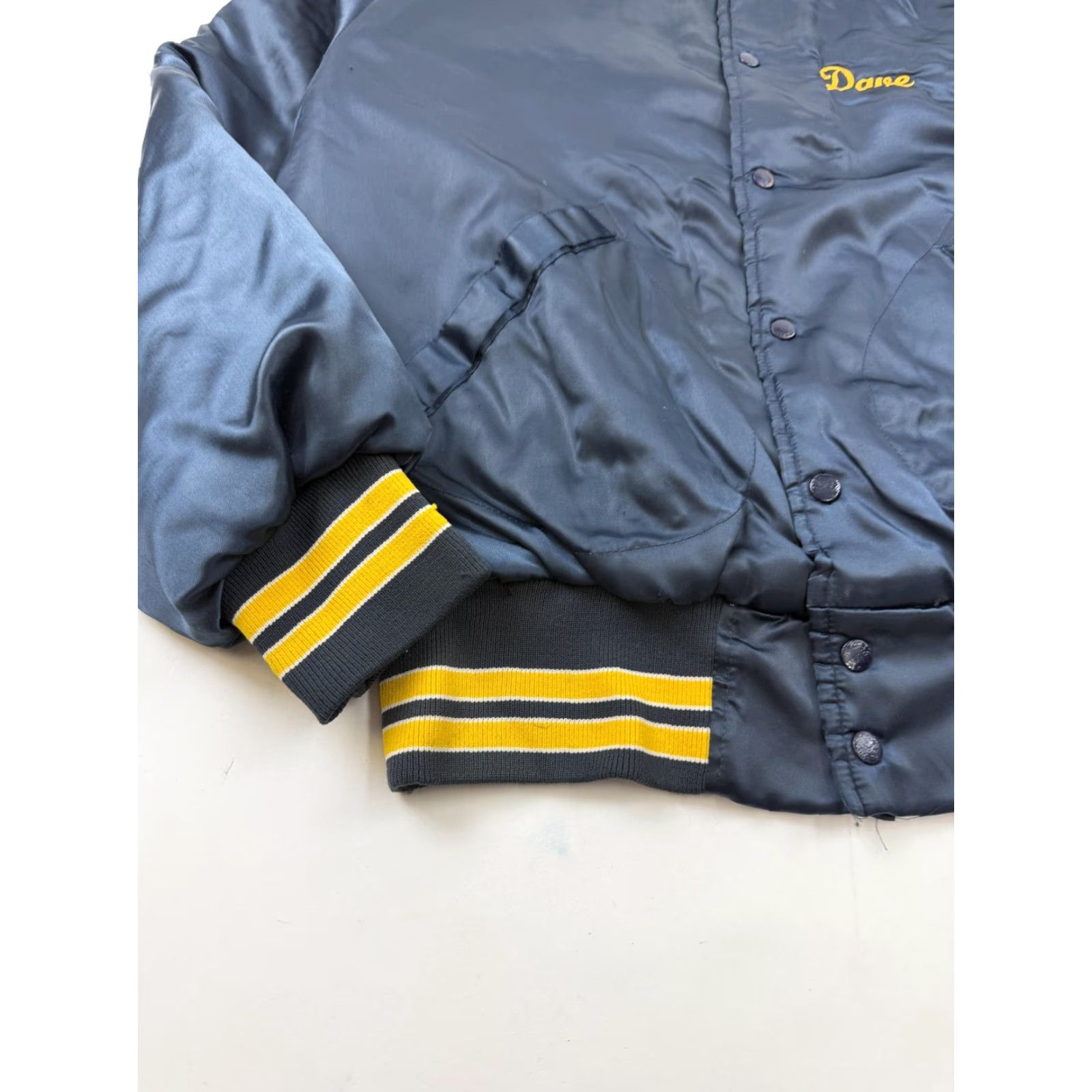 Dunbrooke VINTAGE Dunbrooke Pla-Jac Jacket Mens Large Blue Satin Varsity RLW Net Supplies Size US L / EU 52-54 / 3 - 3 Thumbnail