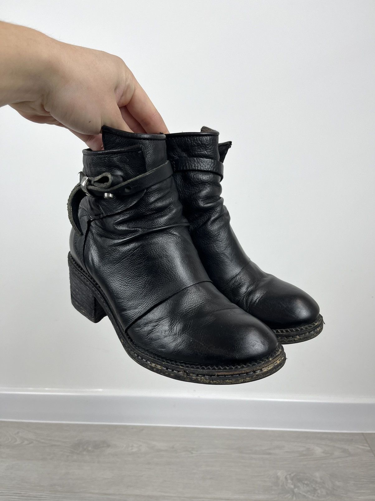A.S.98 × Leather Airsteps A.S. 98 Black Leather Heel Zip Avante Garde Boots Size US 7 / IT 37 - 5 Thumbnail
