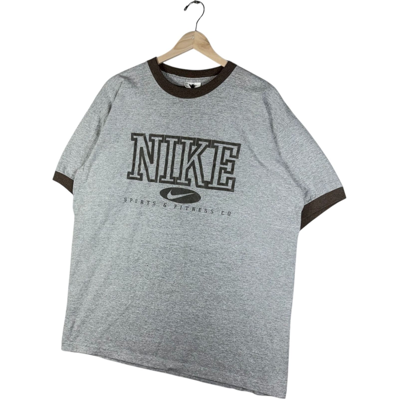Nike Vintage Nike Chest Spellout Ringer Tee L Size US L / EU 52-54 / 3 - 3 Thumbnail