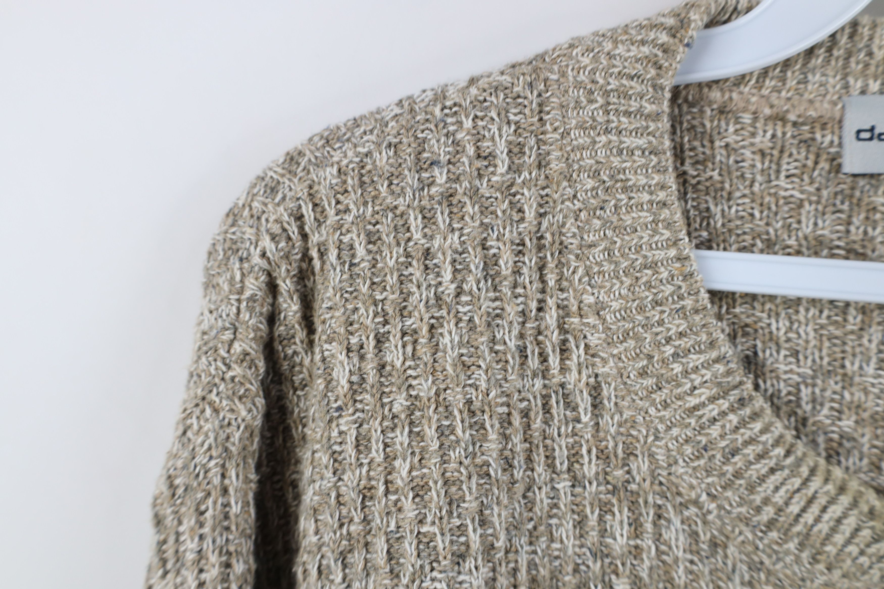 Vintage Vintage 90s Streetwear Knit Henley Sweater Oatmeal Brown Size US L / EU 52-54 / 3 - 9 Thumbnail