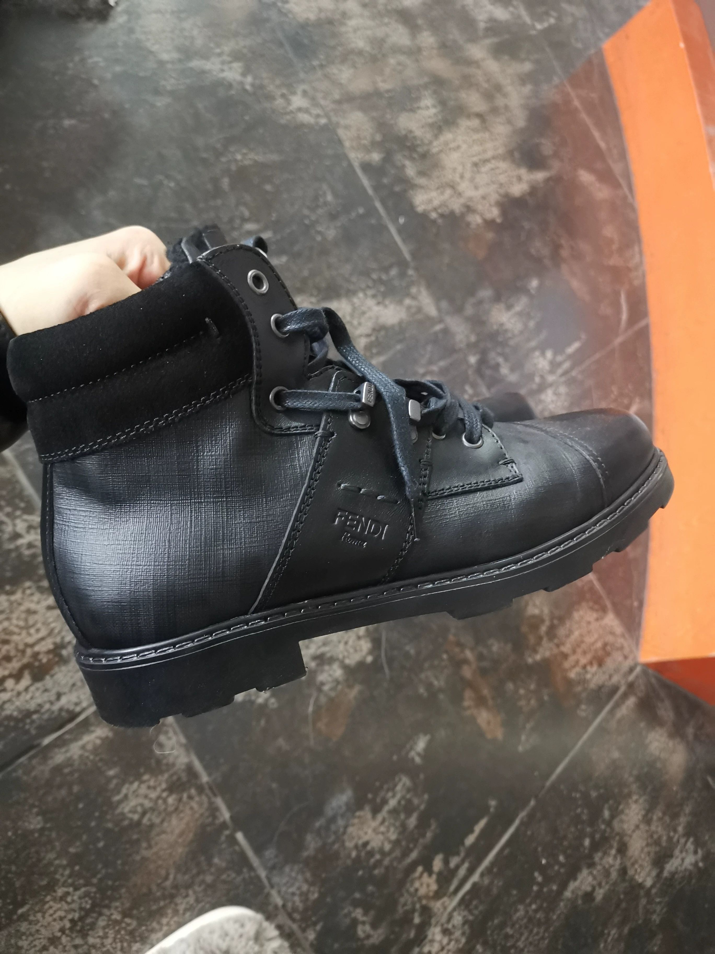 Fendi Fendi Black Shearling Mid-Calf Boots Size US 6 / EU 39 - 1 Thumbnail