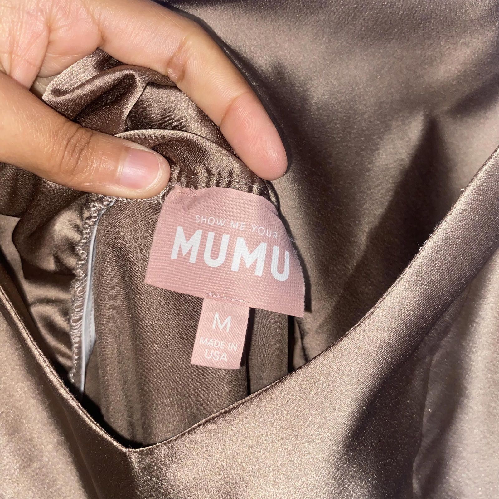 Designer Show Me Your Mumu Copper Maxi Dress Satin M Size M / US 6-8 / IT 42-44 - 3 Thumbnail