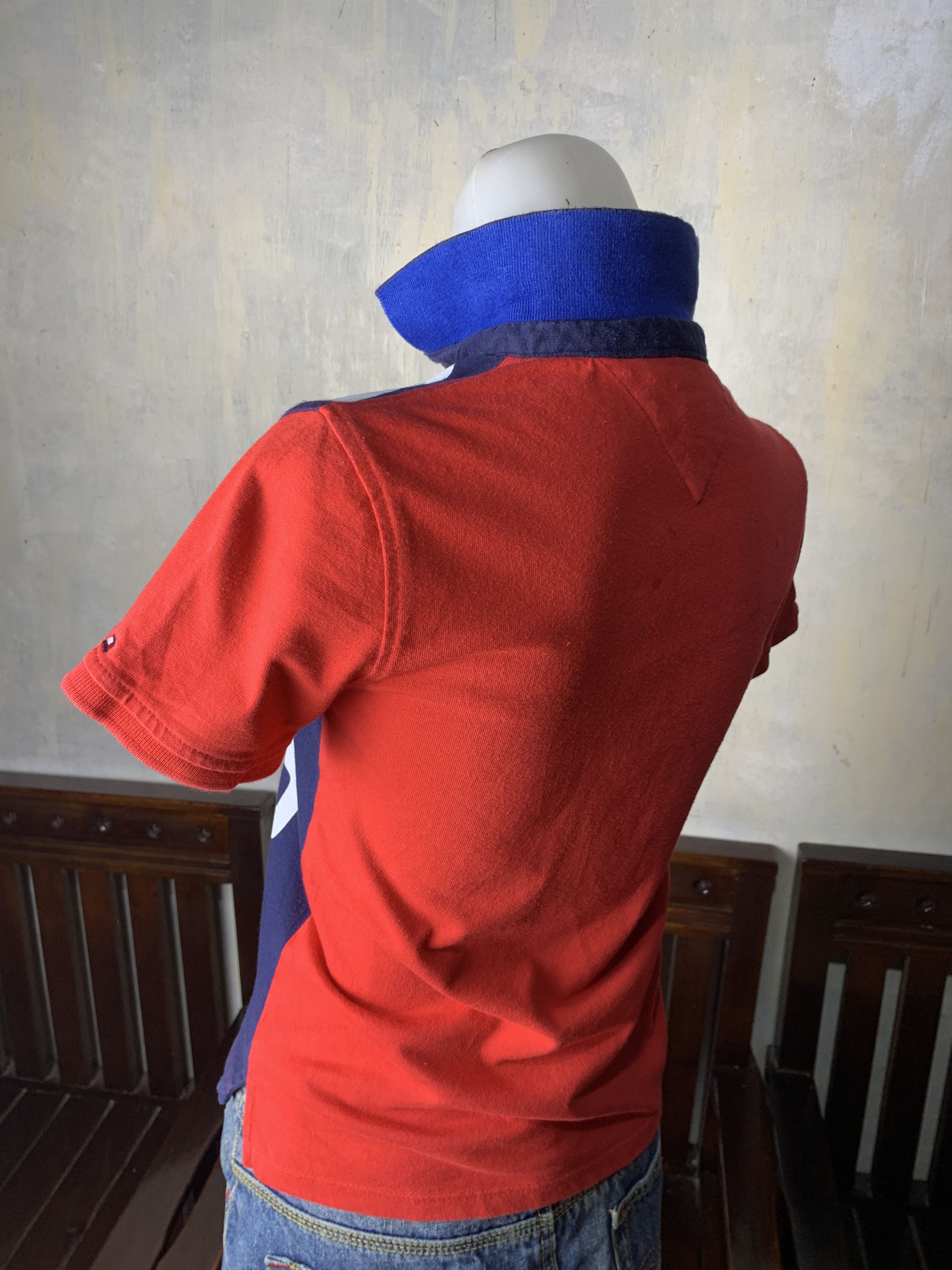 Tommy Hilfiger Tommy Hilfiger Red Patchwork Spell out Baby Polo (XS) Size XS / US 0-2 / IT 36-38 - 3 Thumbnail