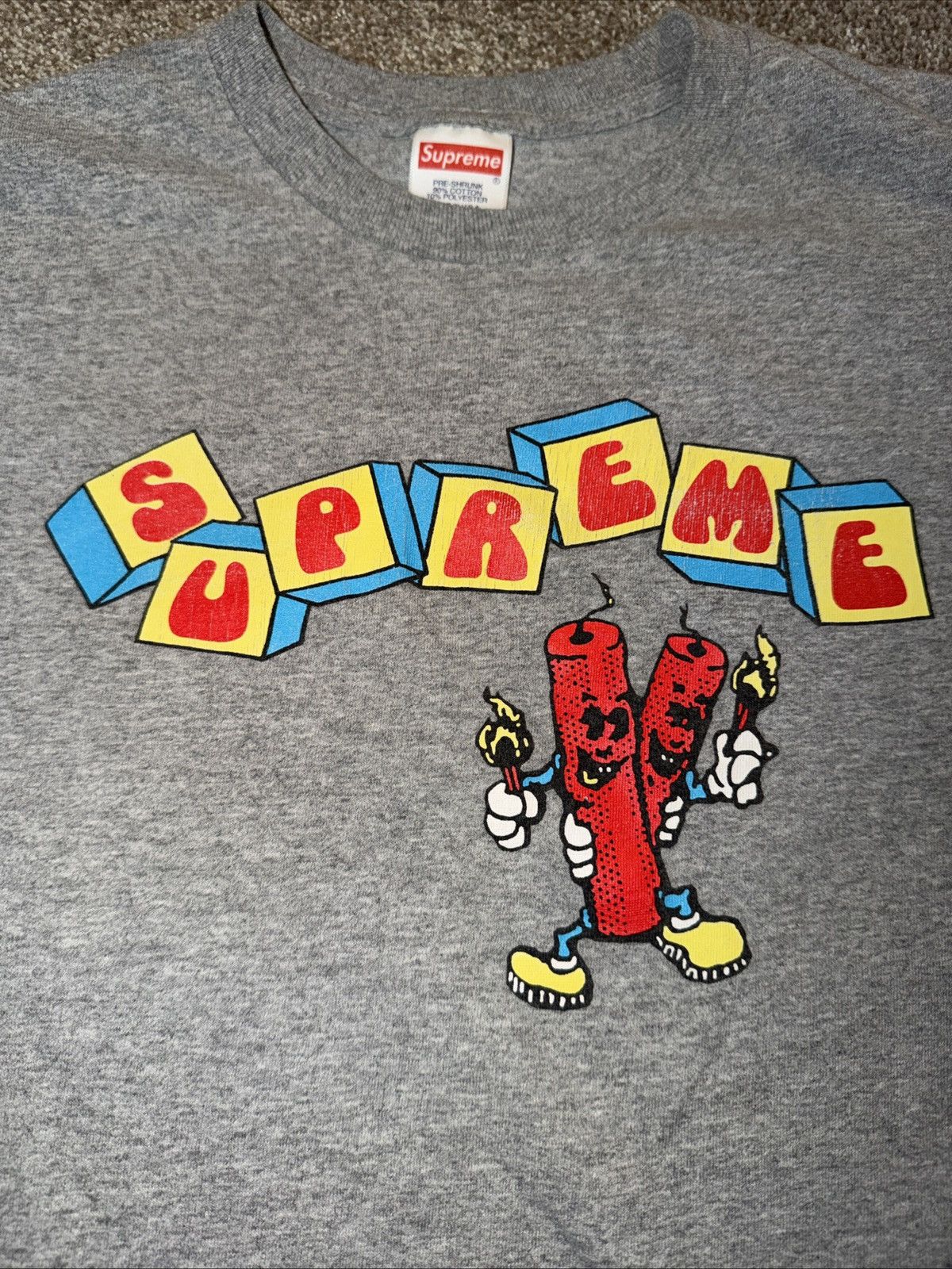 Supreme Supreme Dynamite Tee Shirt Heather Grey Size Medium Size US M / EU 48-50 / 2 - 5 Thumbnail