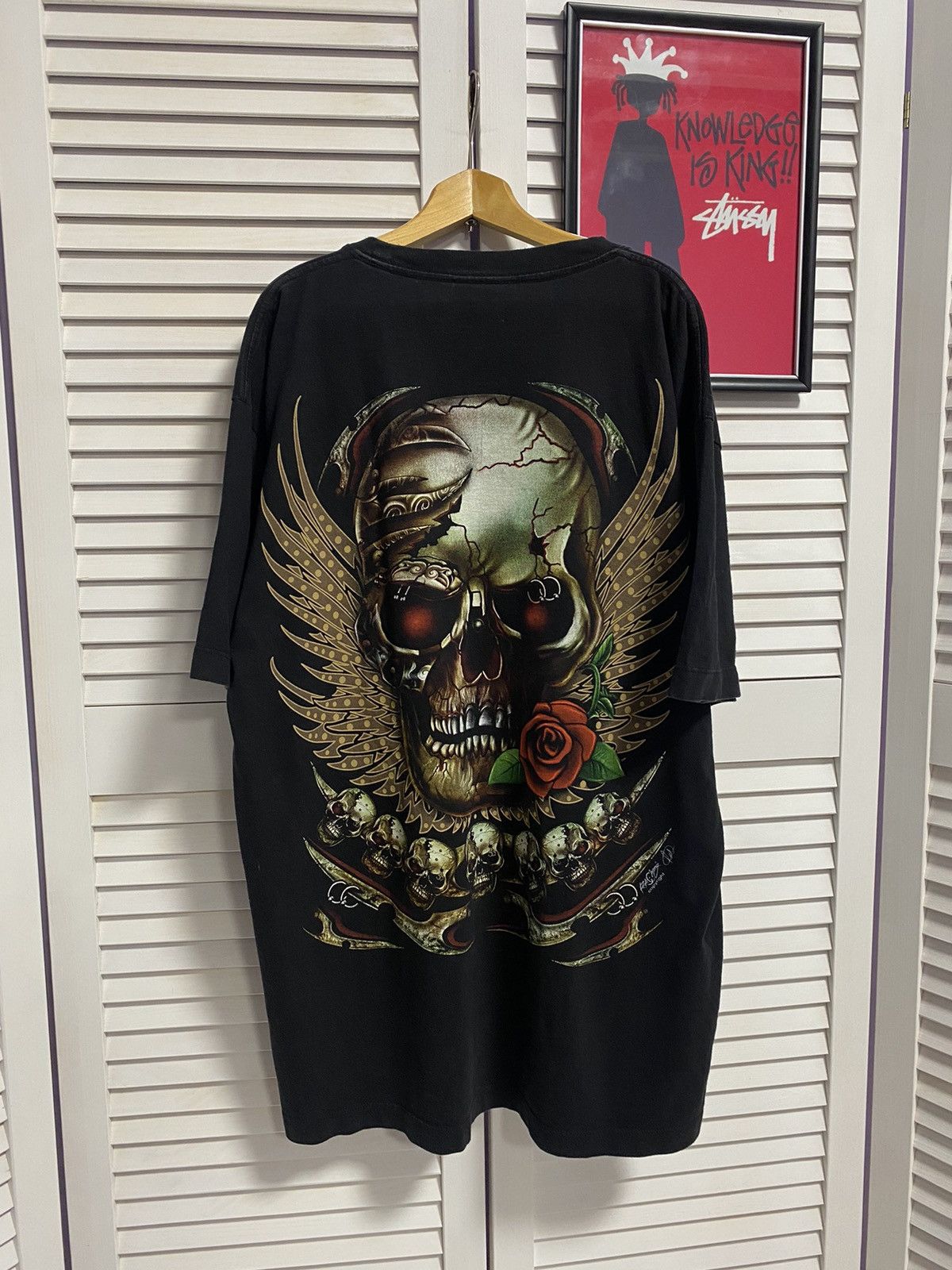 Band Tees T Shirt Tee Rock Skull Graphic Double Print Metal Items Size US L / EU 52-54 / 3 - 5 Thumbnail