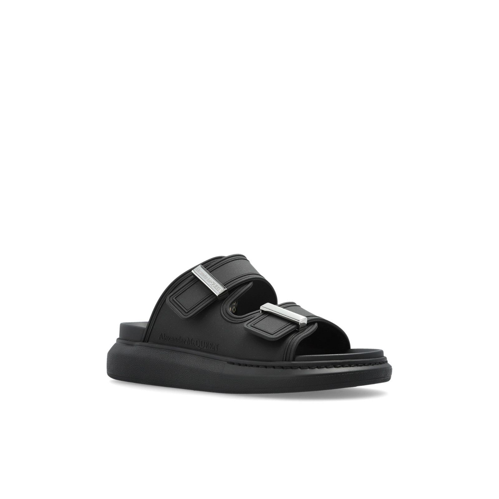 Alexander McQueen ALEXANDER MCQUEEN Black Rubber Sandals New & Authentic (Wome Size US 8.5 / IT 38.5 - 2 Thumbnail