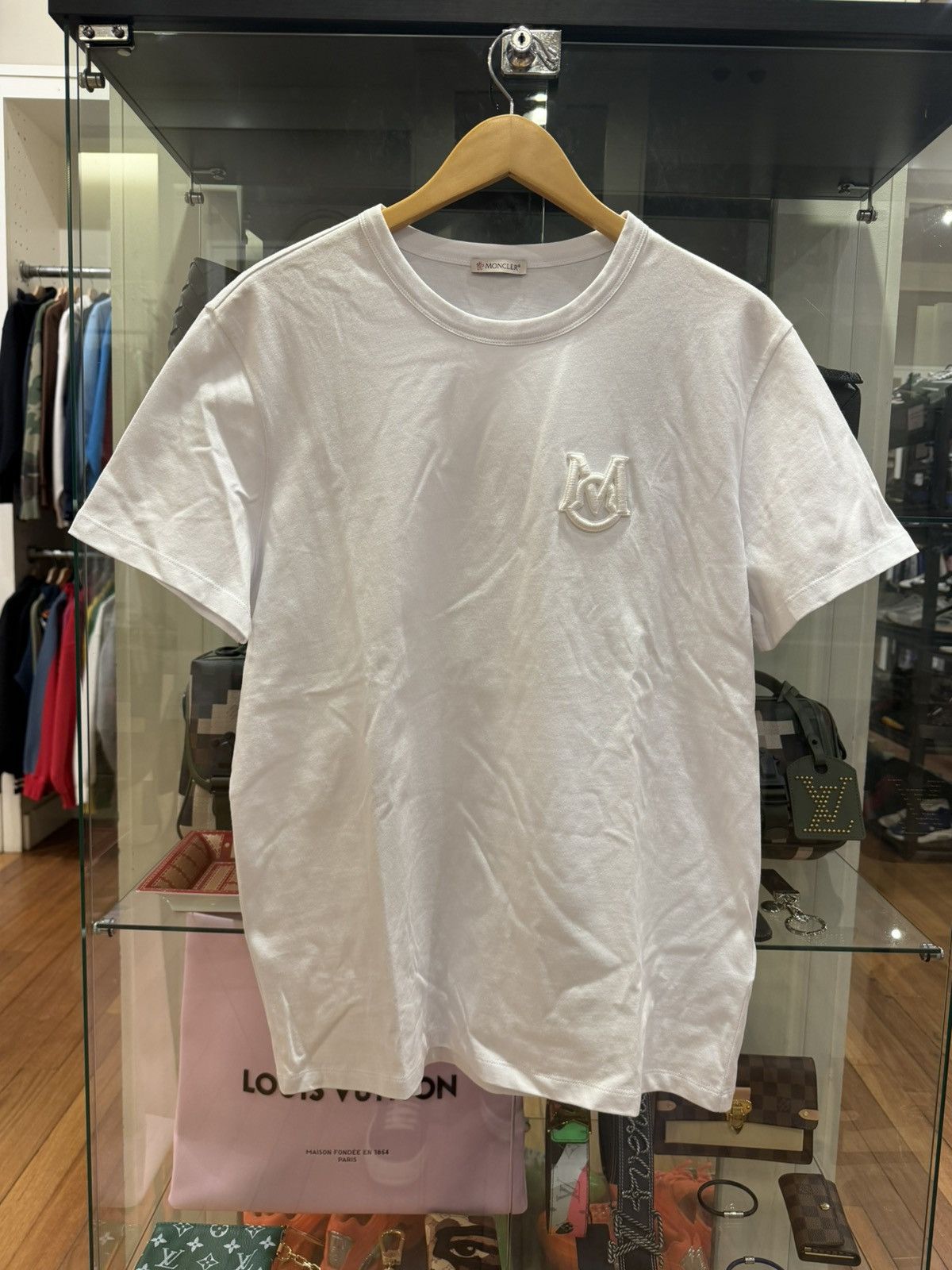 Moncler Moncler Embroidered Tee - White Size US L / EU 52-54 / 3 - 1 Thumbnail