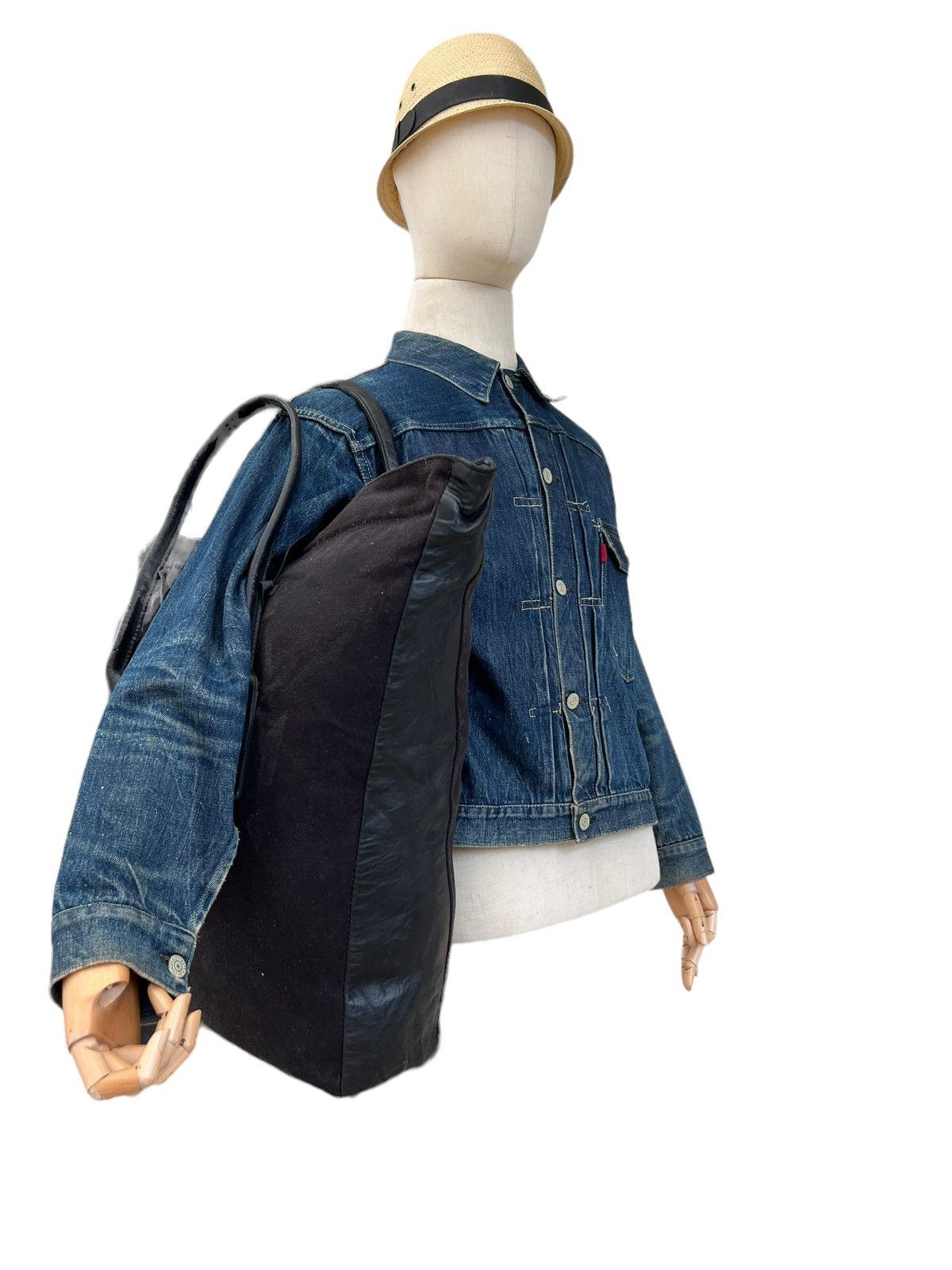 ato Ato Japan Hybrid Leather Cotton Unique Tote Bag Large Size ONE SIZE - 5 Thumbnail