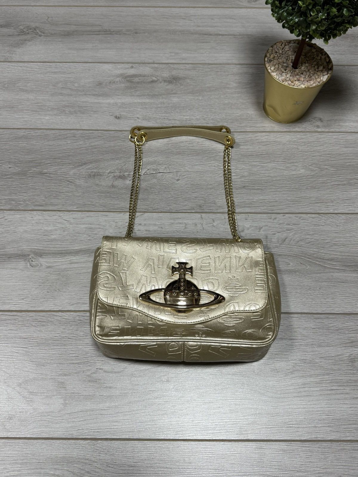 Vivienne Westwood Vivienne Westwood big gild orb monogram chain bag Size ONE SIZE - 4 Thumbnail
