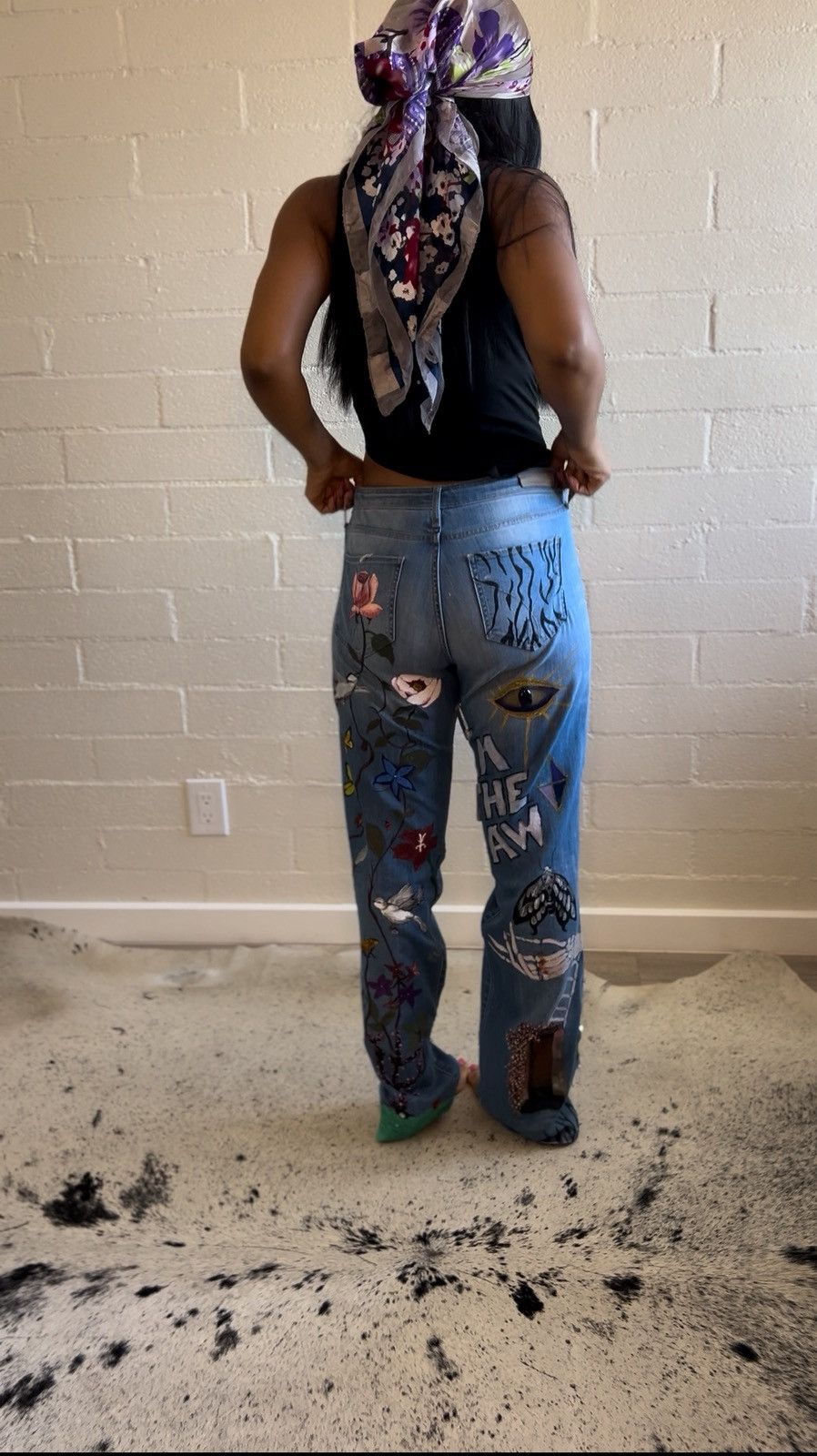Calvin Klein Custom Hand-Painted Calvin Klein Jeans (W30 L32) Size US 30 / EU 46 - 6 Thumbnail